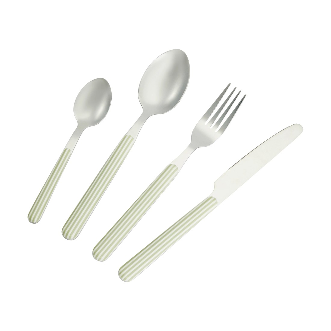 1 16 Piece Sage Stripe Cutlery Set, 1 of 5