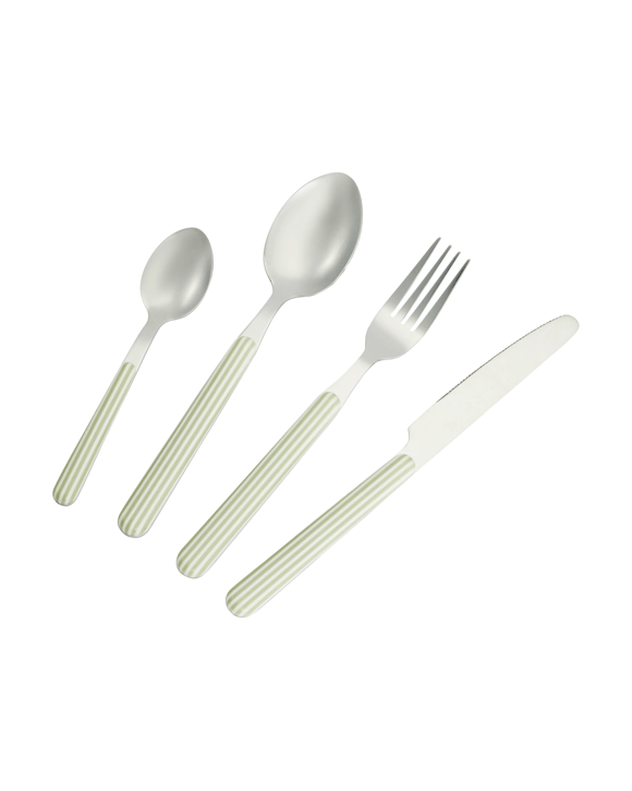 16 Piece Sage Stripe Cutlery Set