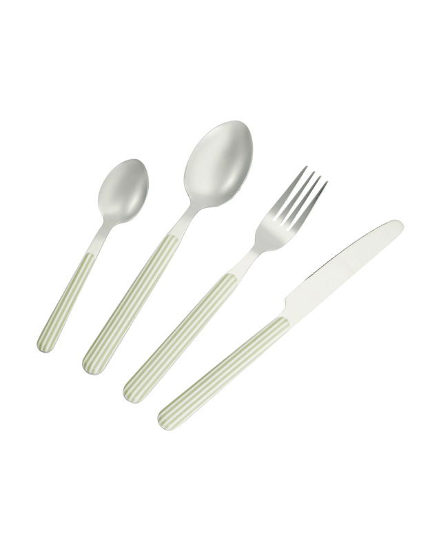 16 Piece Sage Stripe Cutlery