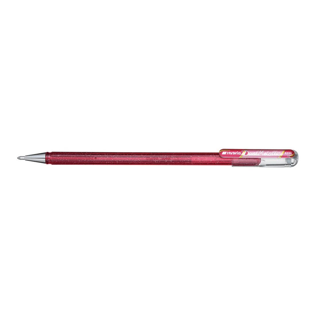 1 Pentel Hybrid Dual Metallic K110 Gel Pen Pink, 1 of 8