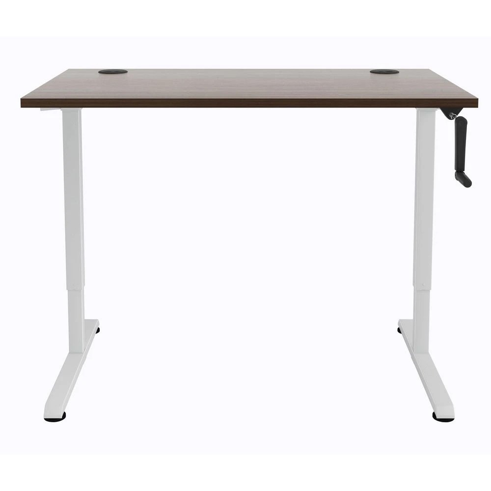 2 Matrix Manual Height Adjustable 1200mm Desk White/Walnut, 2 of 7