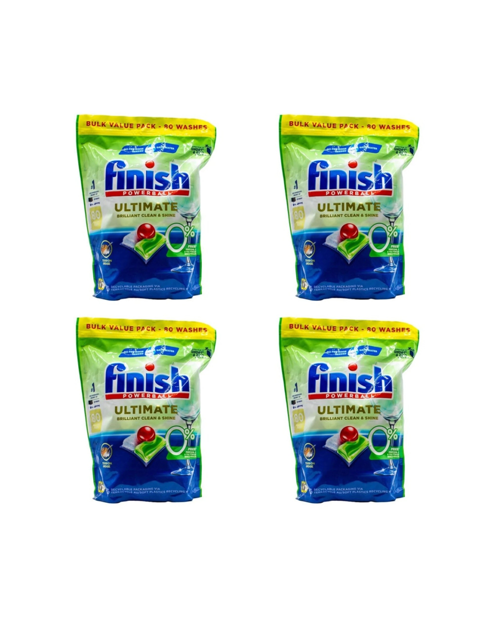 1 Finish Dishwasher Tablets 4 X 80pc All-In-One Cleaning Powerball Technology, 1 of 3
