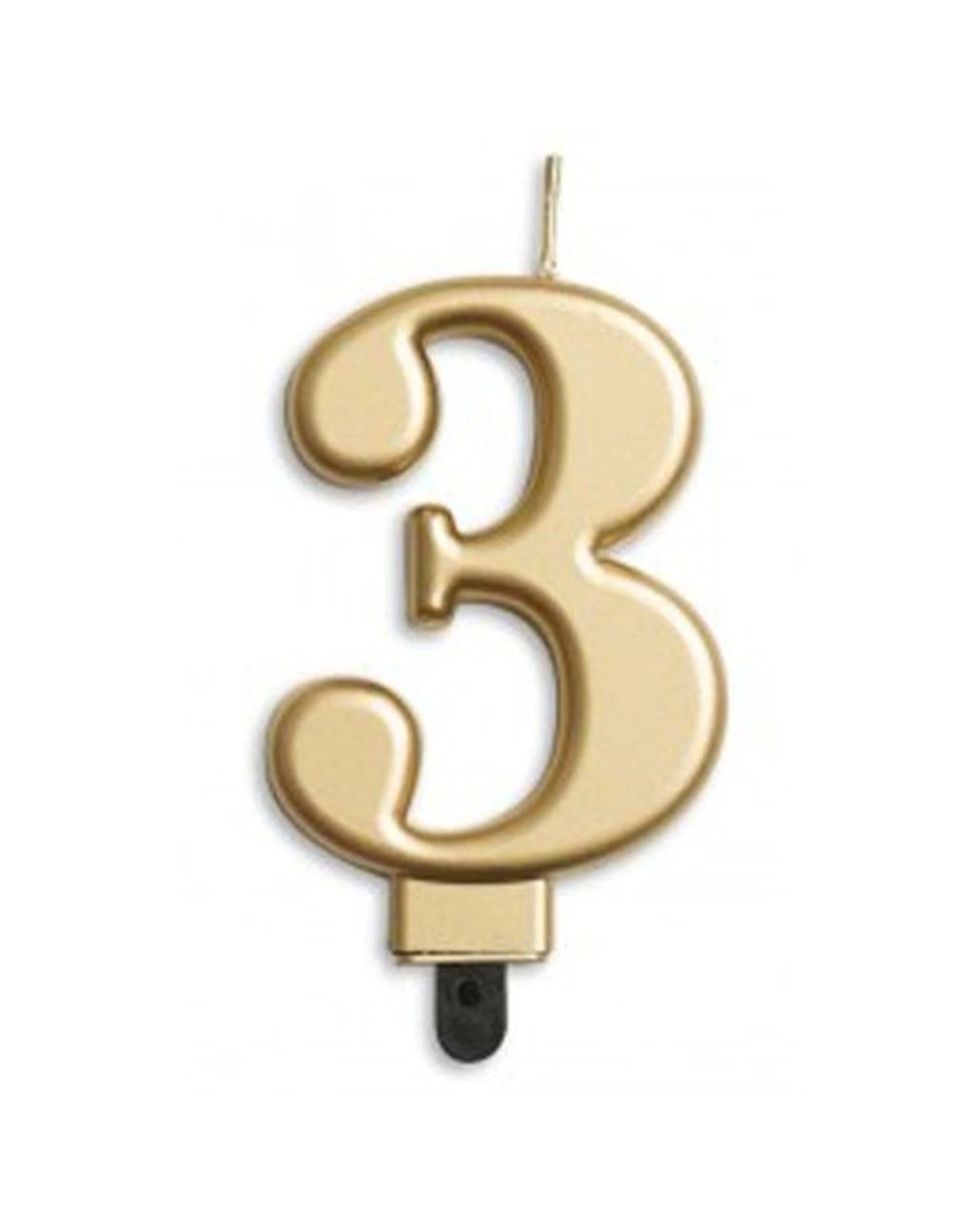 1 Alpen Candle Numeral Jumbo Number 3 Party Cake Decoration - Gold, 1 of 1