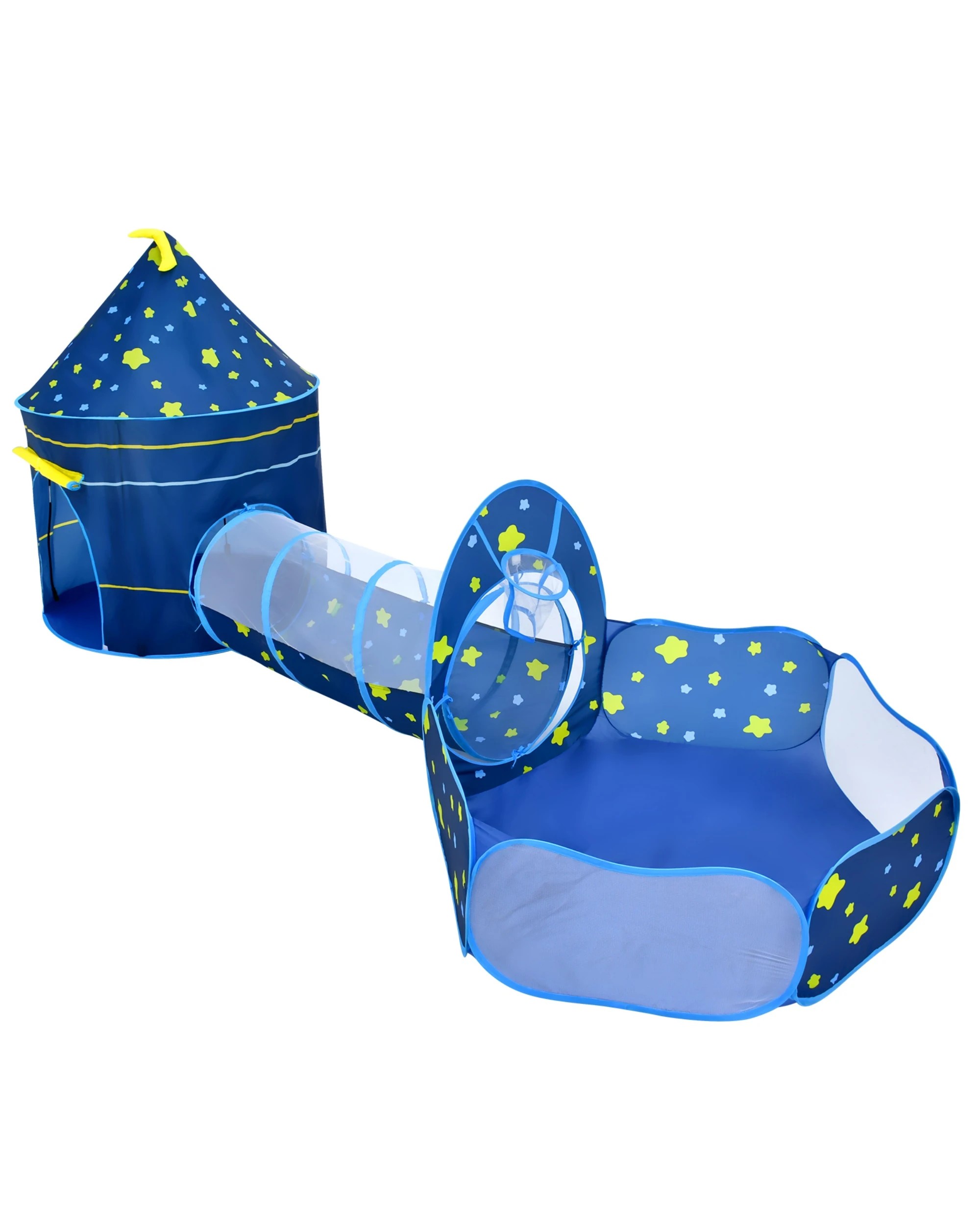 1 Advwin Pop-Up Kids Play Tent  with Tunnel Ball Pit and Basketball Hoop Activity Center, 1 of 9