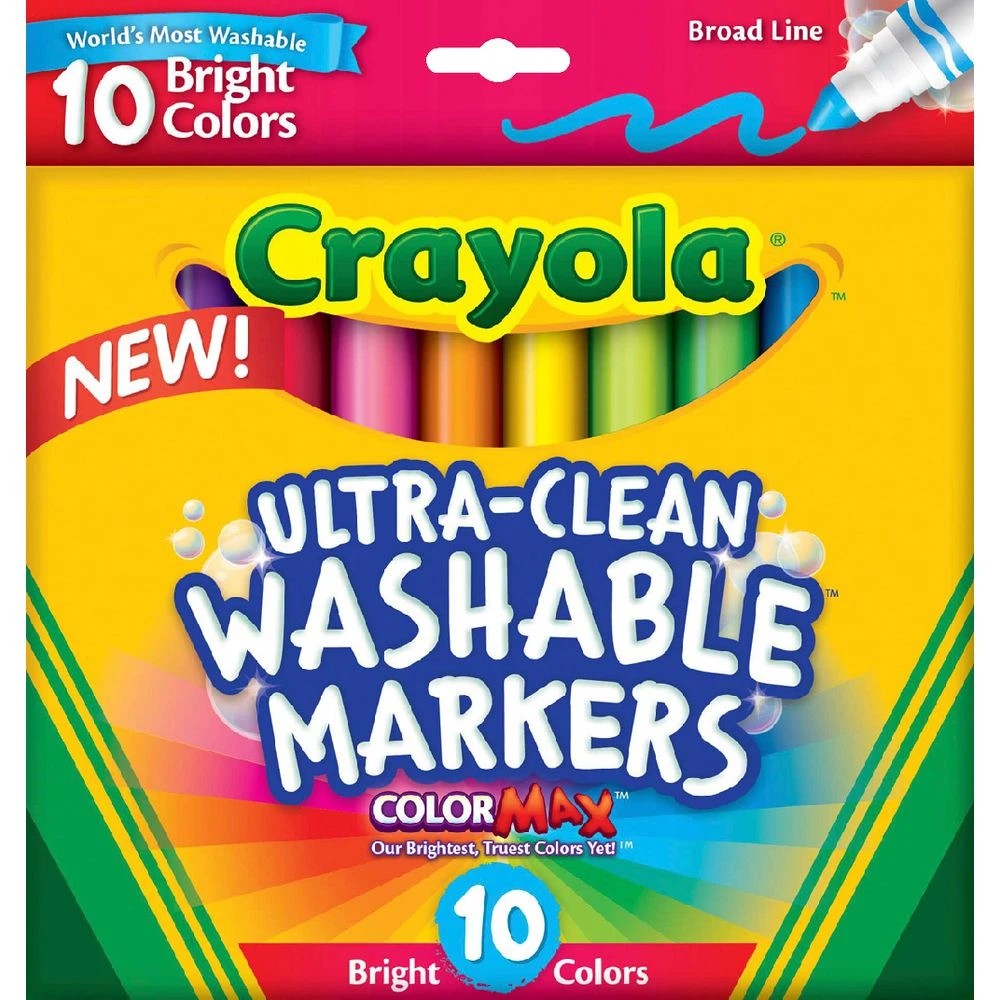 1 Crayola Ultra-clean Washable Markers 10 Pack, 1 of 2