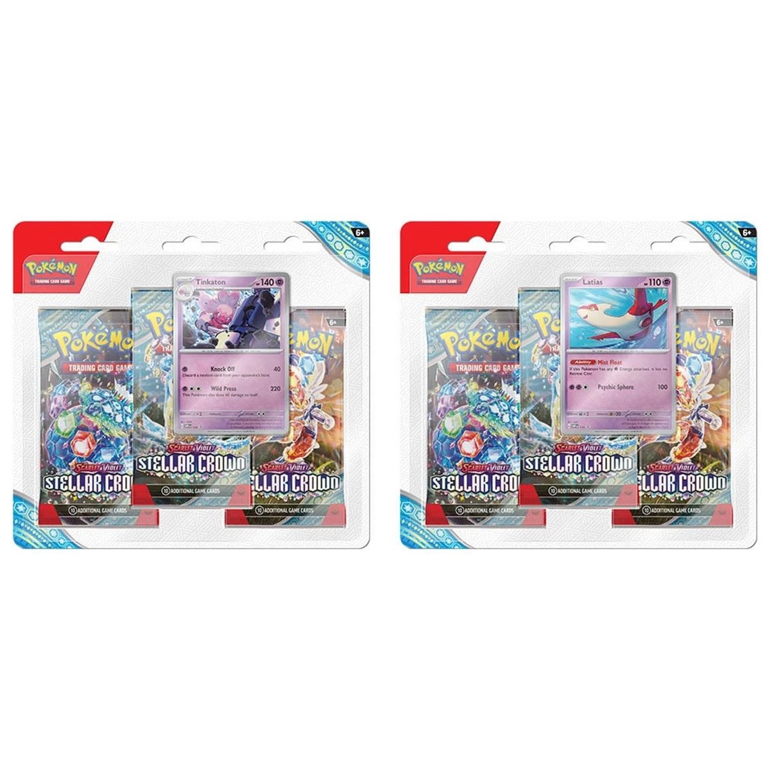 1 Pokemon Trading Card Game: Scarlet & Violet Stellar Crown Three-Booster Blister Pack - Assorted, 1 of 4