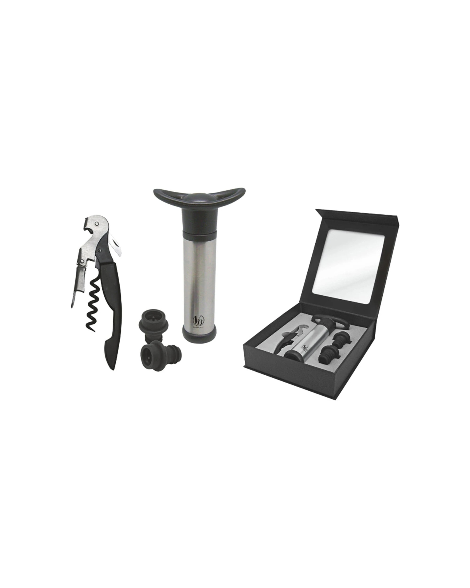 1 Vin Bouquet Essential Wine Set With Lever Corkscrew Stopper Barware Gift, 1 of 1
