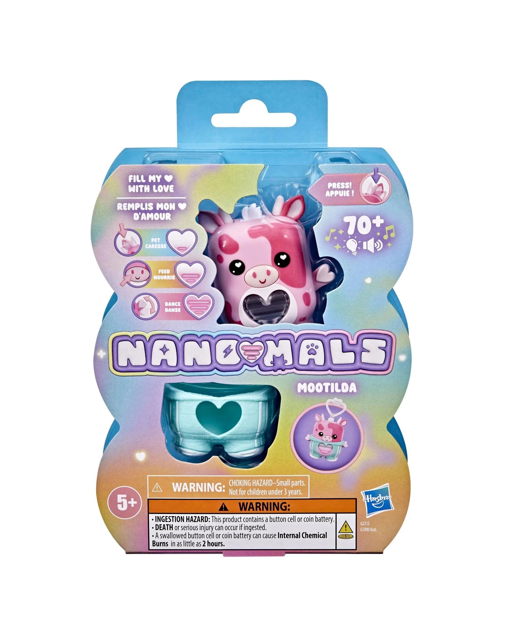3 Hasbro Nano-Mals Mootilda the Pink Cow Electronic Fidget Pet, 3 of 6