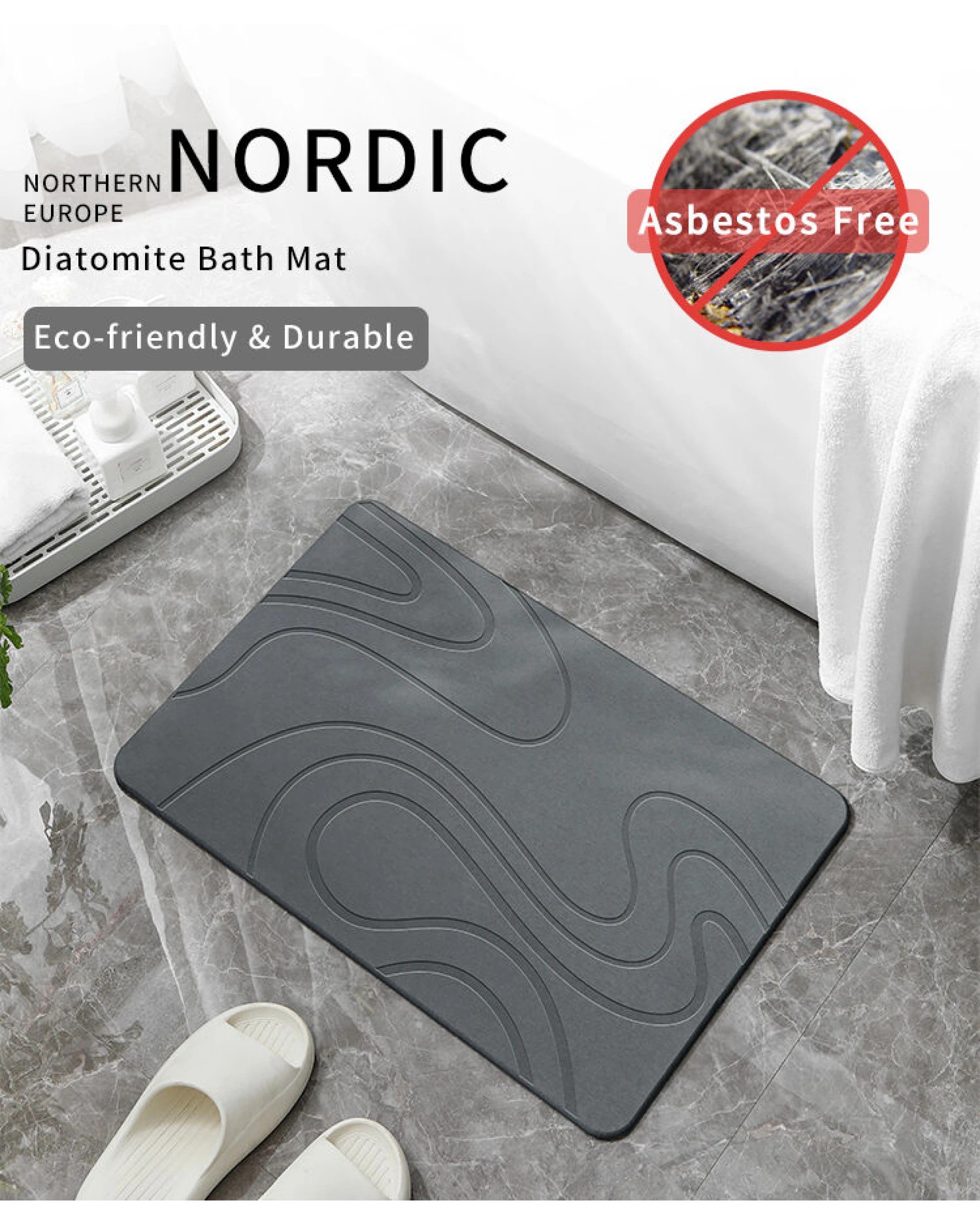 5 BR Home Diatomite Bath Mat with Anti-Slip Design for Quick Drying, 5 of 8