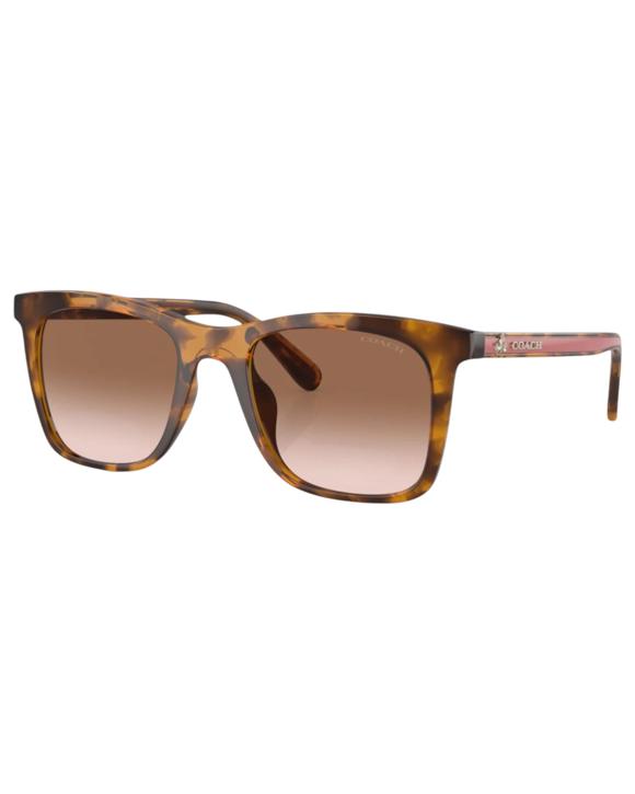 Coach Womens Sunglasses HC8374U Dark Tortoise/ Brown Pink Gradient Sunnies