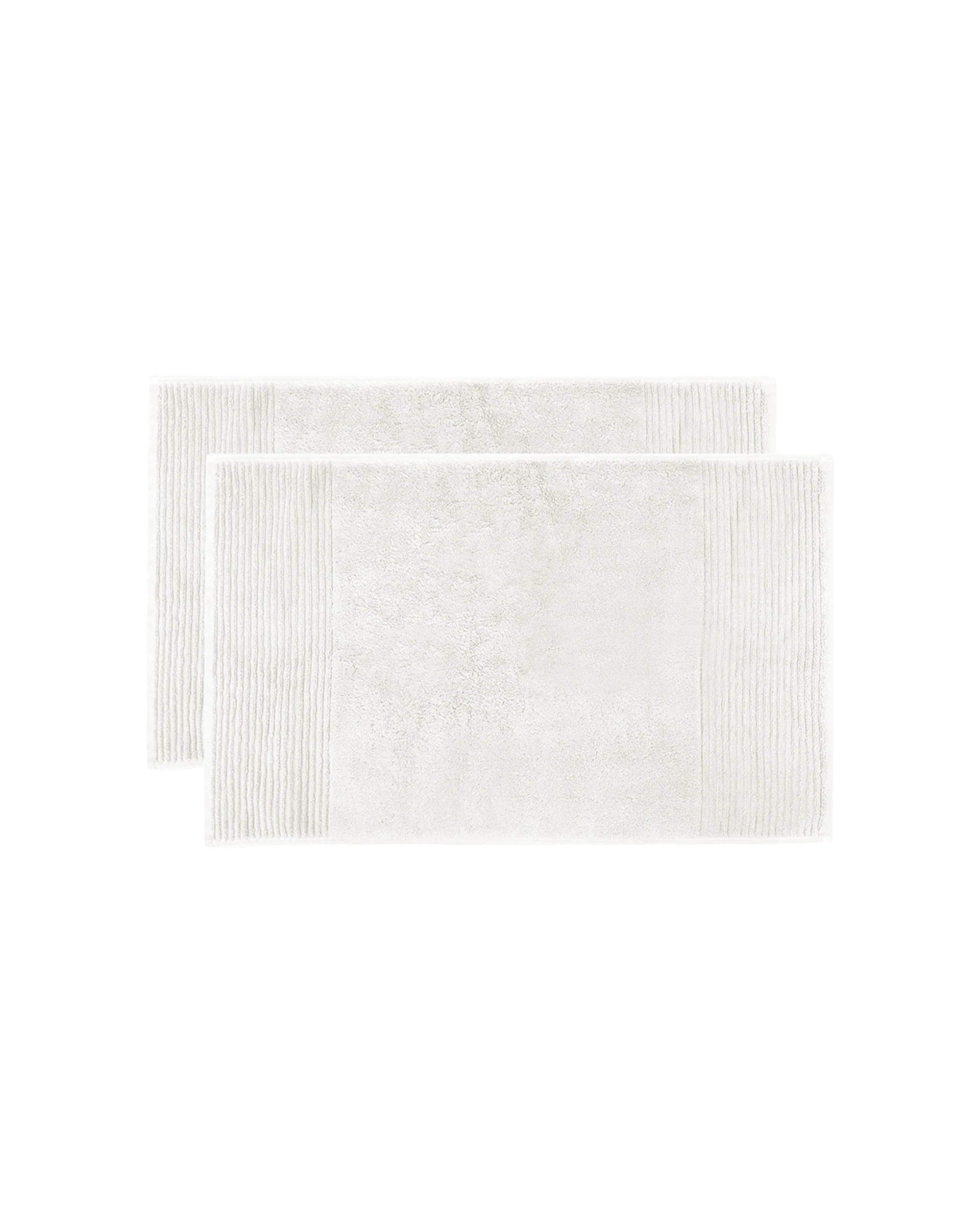 1 Bambury Elvire Bath Mat 2 Pack 800gsm Soft Absorbent Cotton - White, 1 of 3