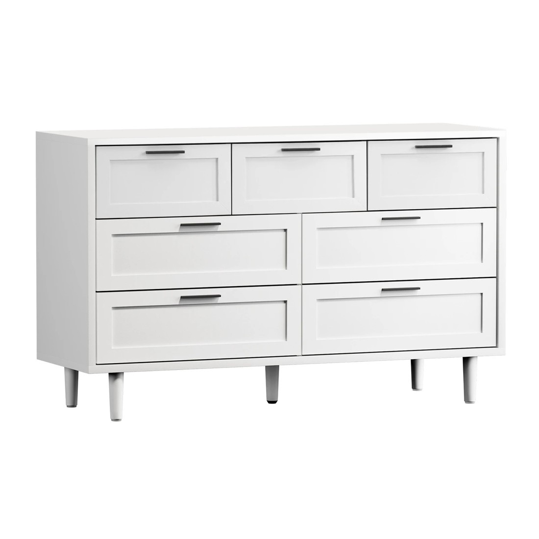 6 Oikiture 7 Chest Of Drawers Dresser Chest Storage Cabinet Lowboy
 - White, 6 of 10