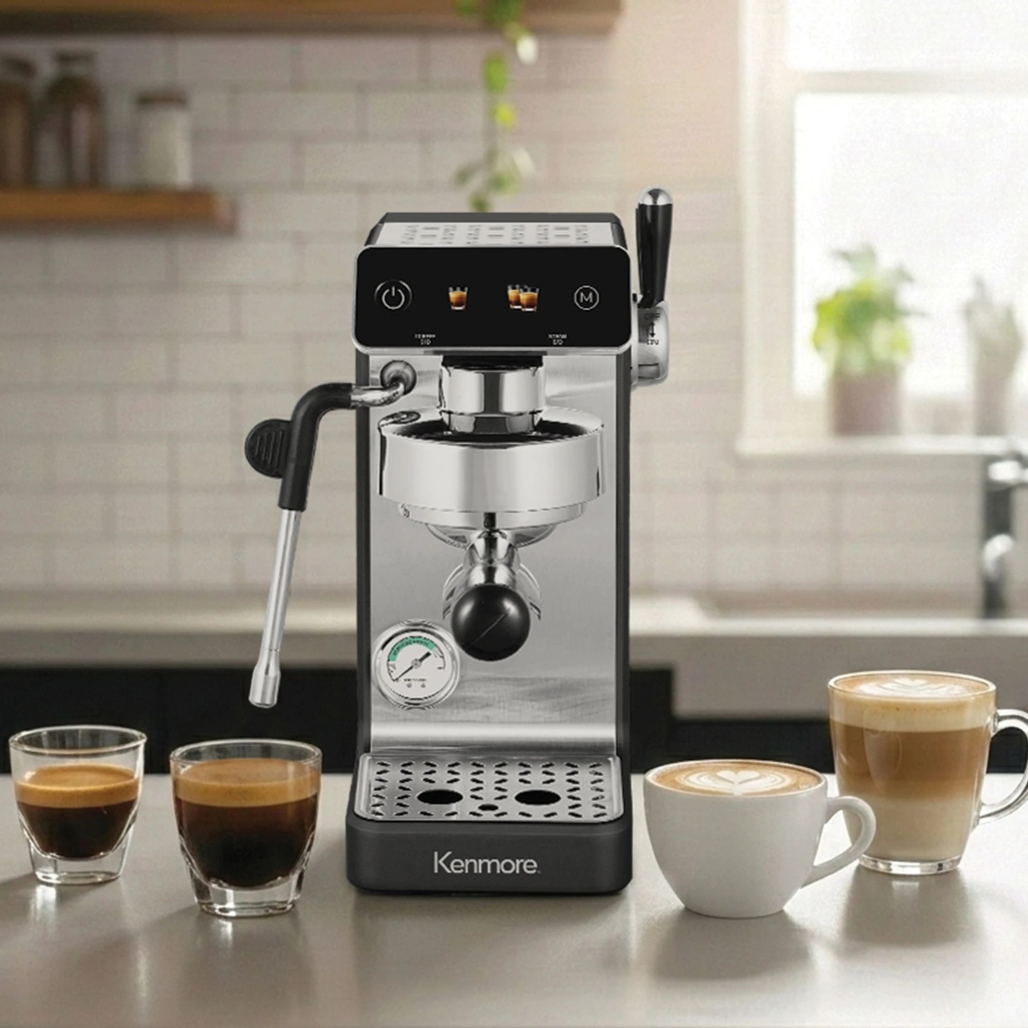 6 Kenmore Dualis Espresso Machine, Dual Thermoblock Simultaneous Brew & Steam, Italian ULKA Pump, 6 of 7