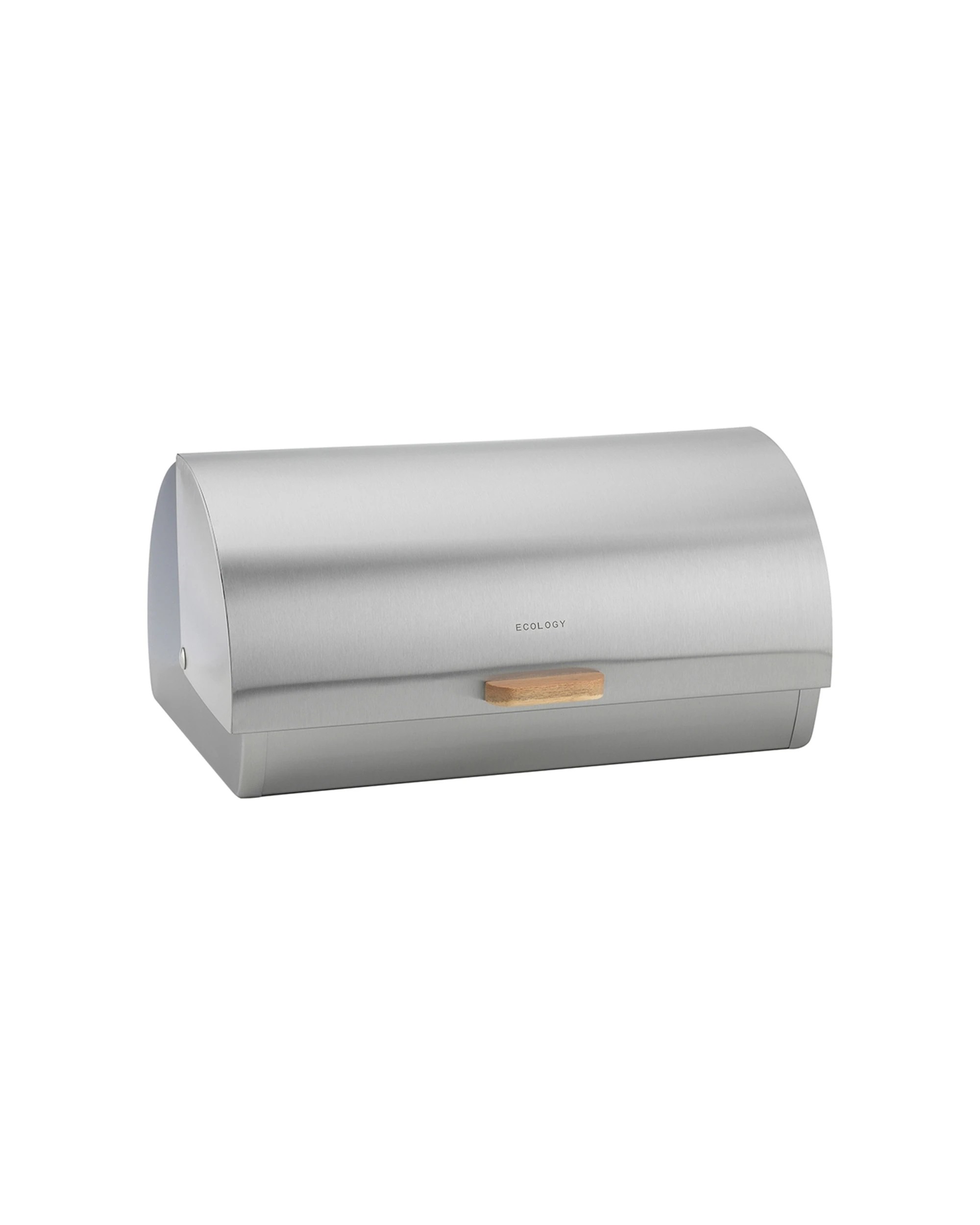 1 Ecology Stainless Steel Acacia Bread Bin Provisions Range Kitchen Storage 18cm - Natural, 1 of 2