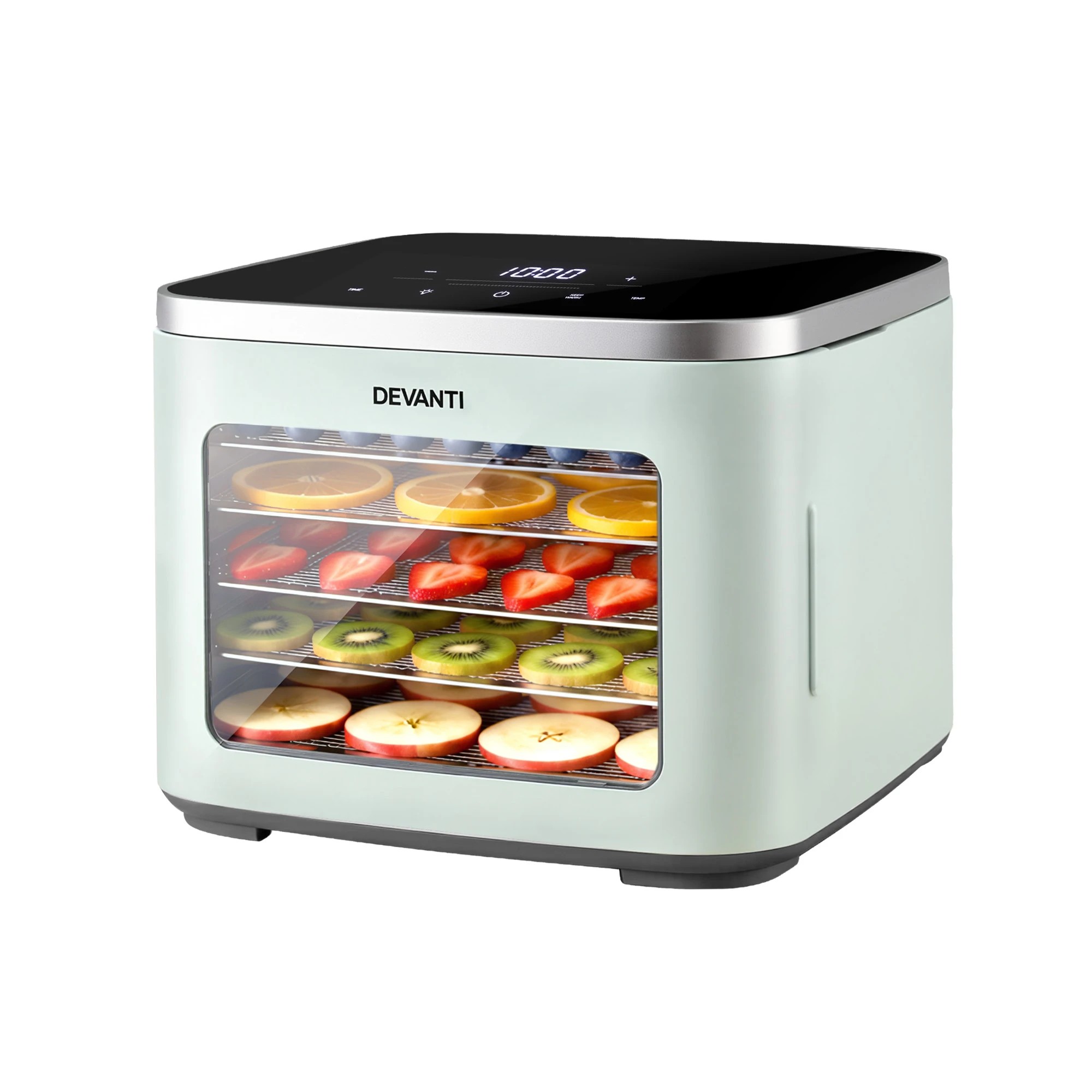 1 Devanti Food Dehydrator 5 Tray Mini Fruit Dryer Maker - Green, 1 of 7