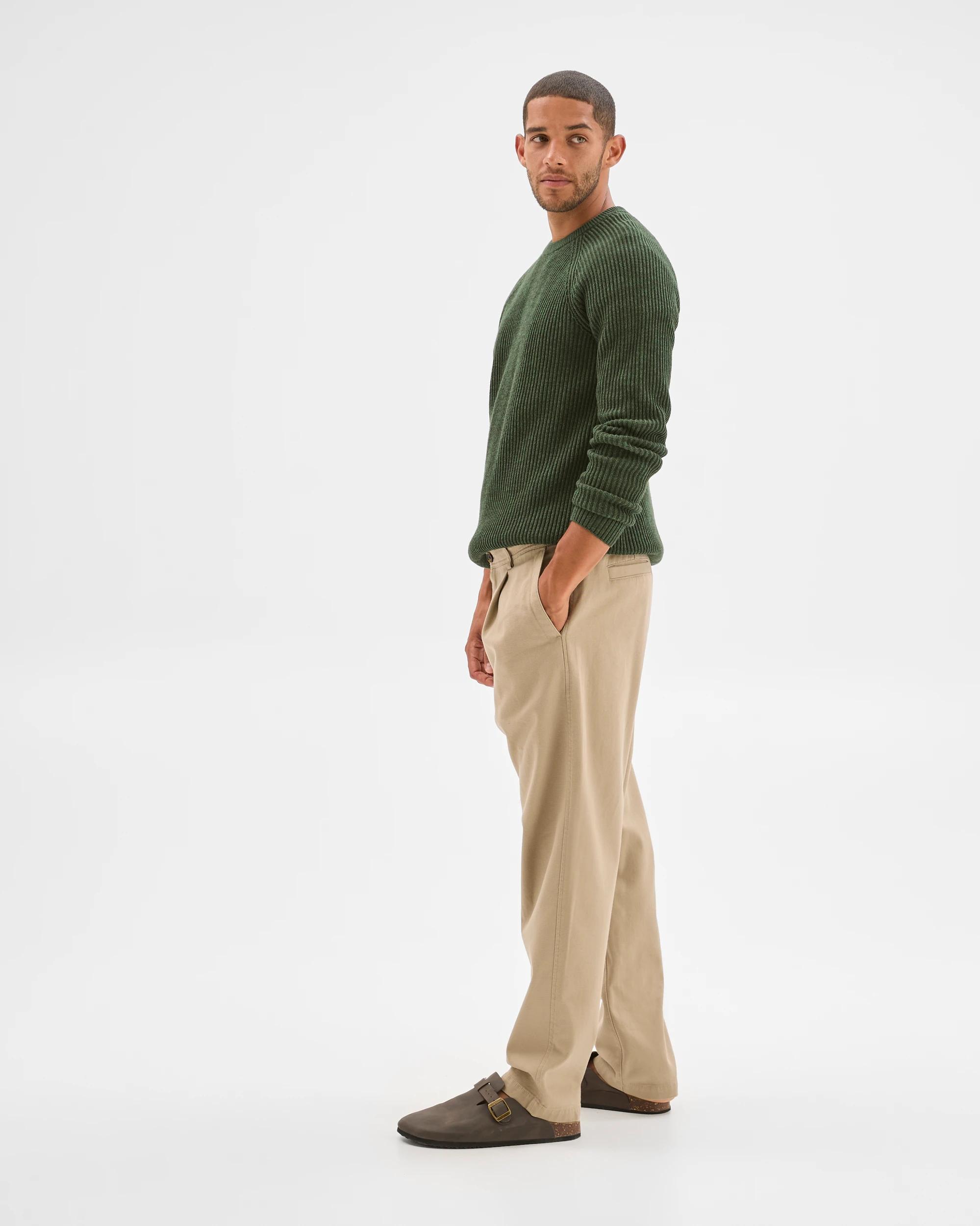 3 Target Man Australian Cotton Fisherman Knit Jumper GREEN, 3 of 6