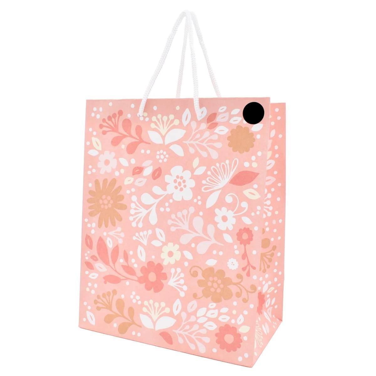 1 Hallmark Medium Pink Floral Gift Bag, 1 of 3