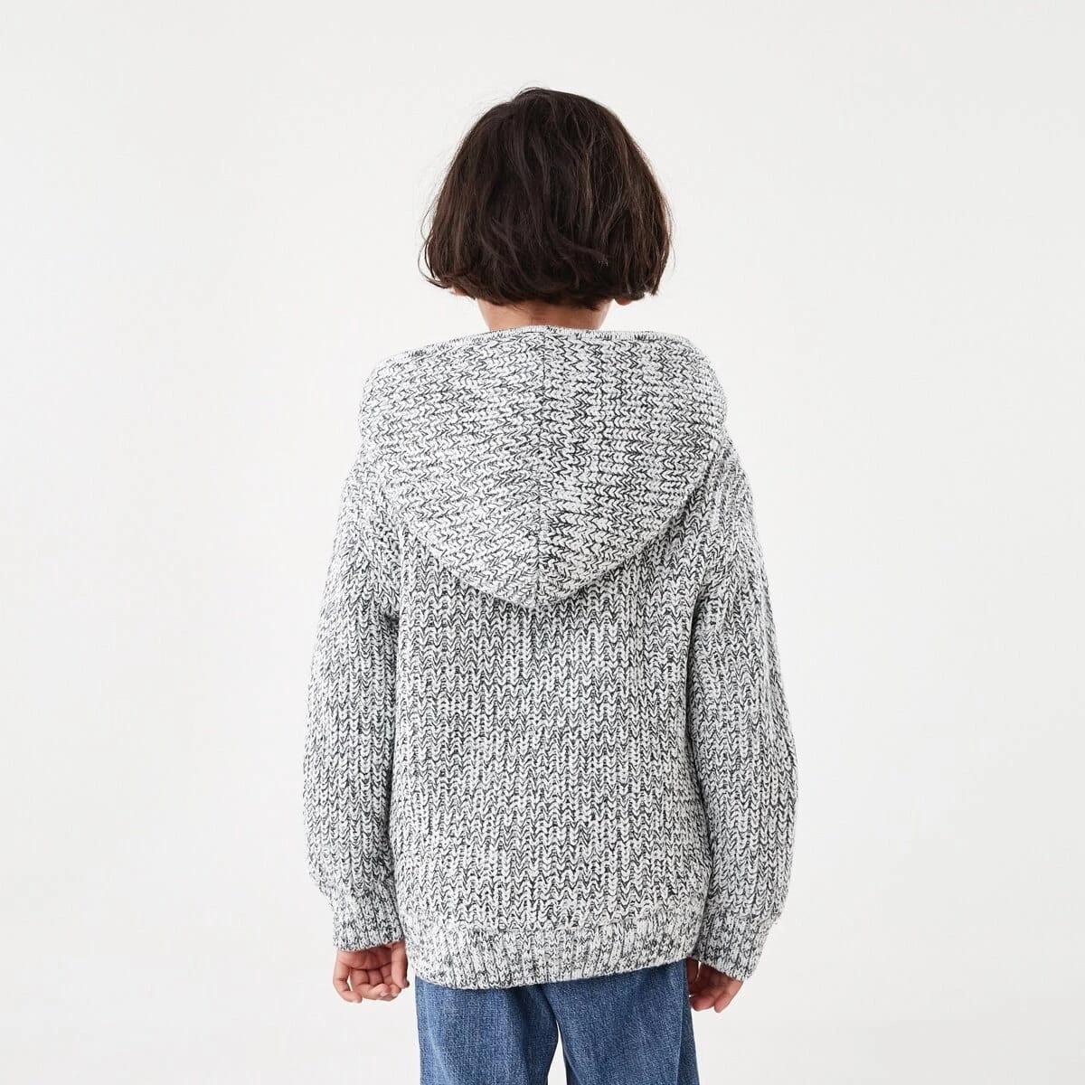 2 Sherpa Knit Hoodie Wht Twist, 2 of 8