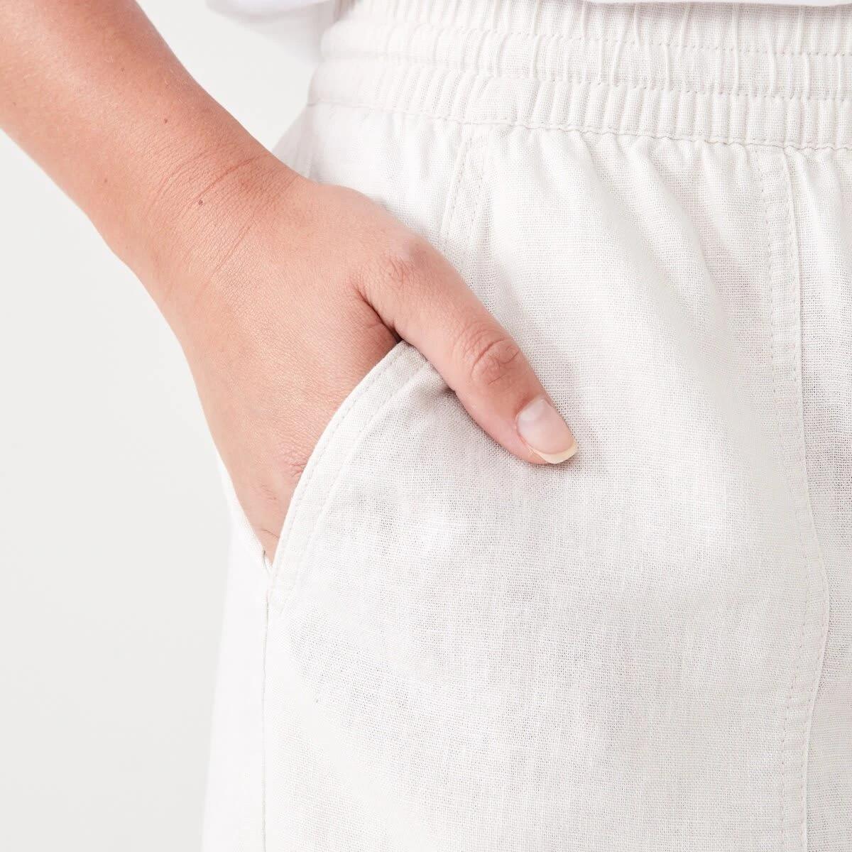 5 Linen Blend Patch Pocket Shorts NATURAL BEIGE, 5 of 6