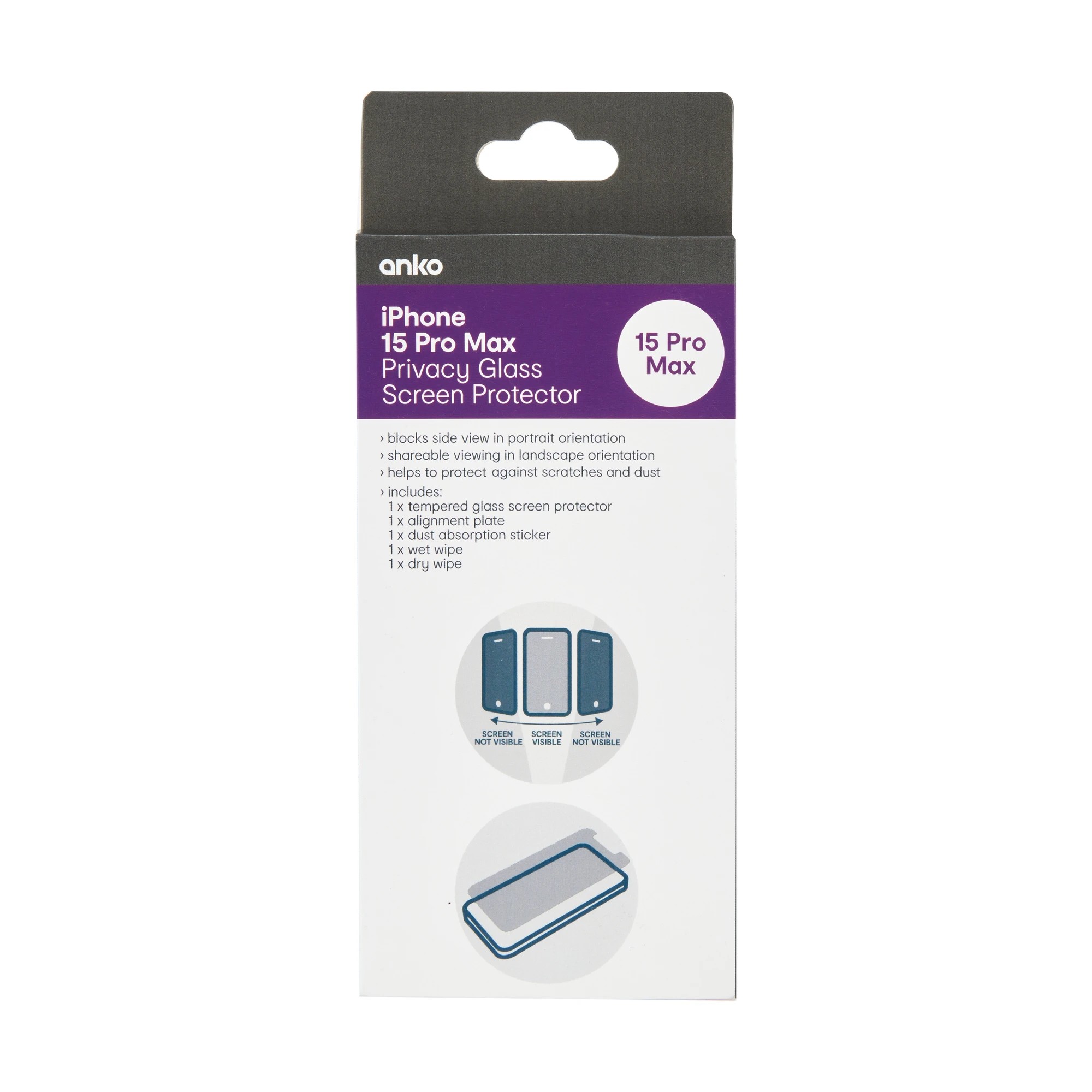 1 iPhone 15 Pro Max Privacy Screen Protector, 1 of 2