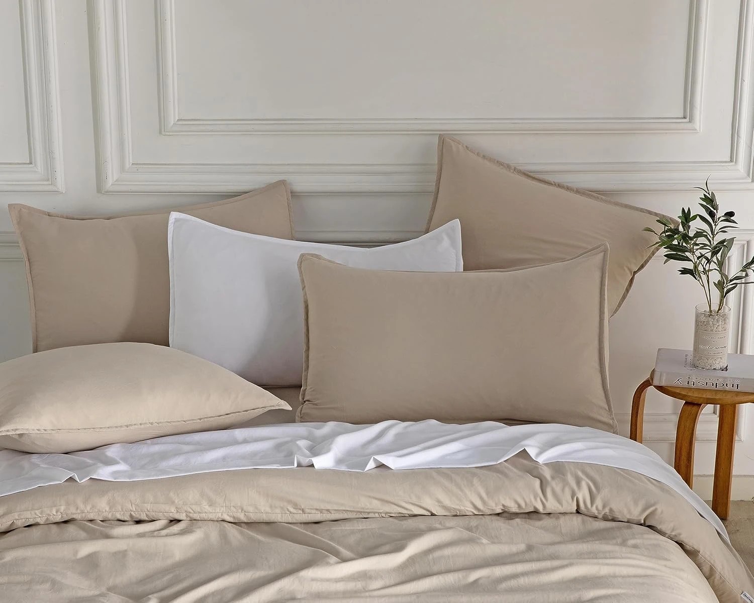 3 CleverPolly 100% Vintage Washed Microfibre Quilt Cover Set - Linen - Single Bed, 3 of 5