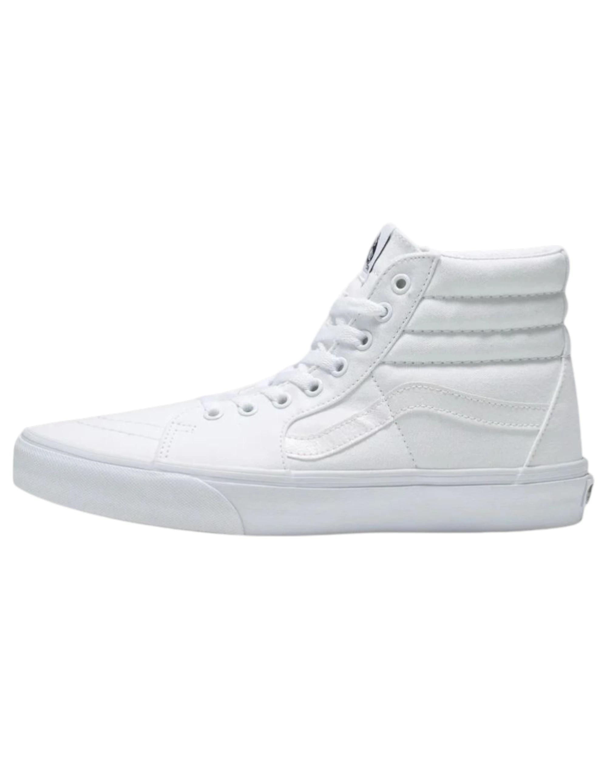 3 Vans Unisex SK8-HI True White Lace Up High Top Shoes WHITE, 3 of 4