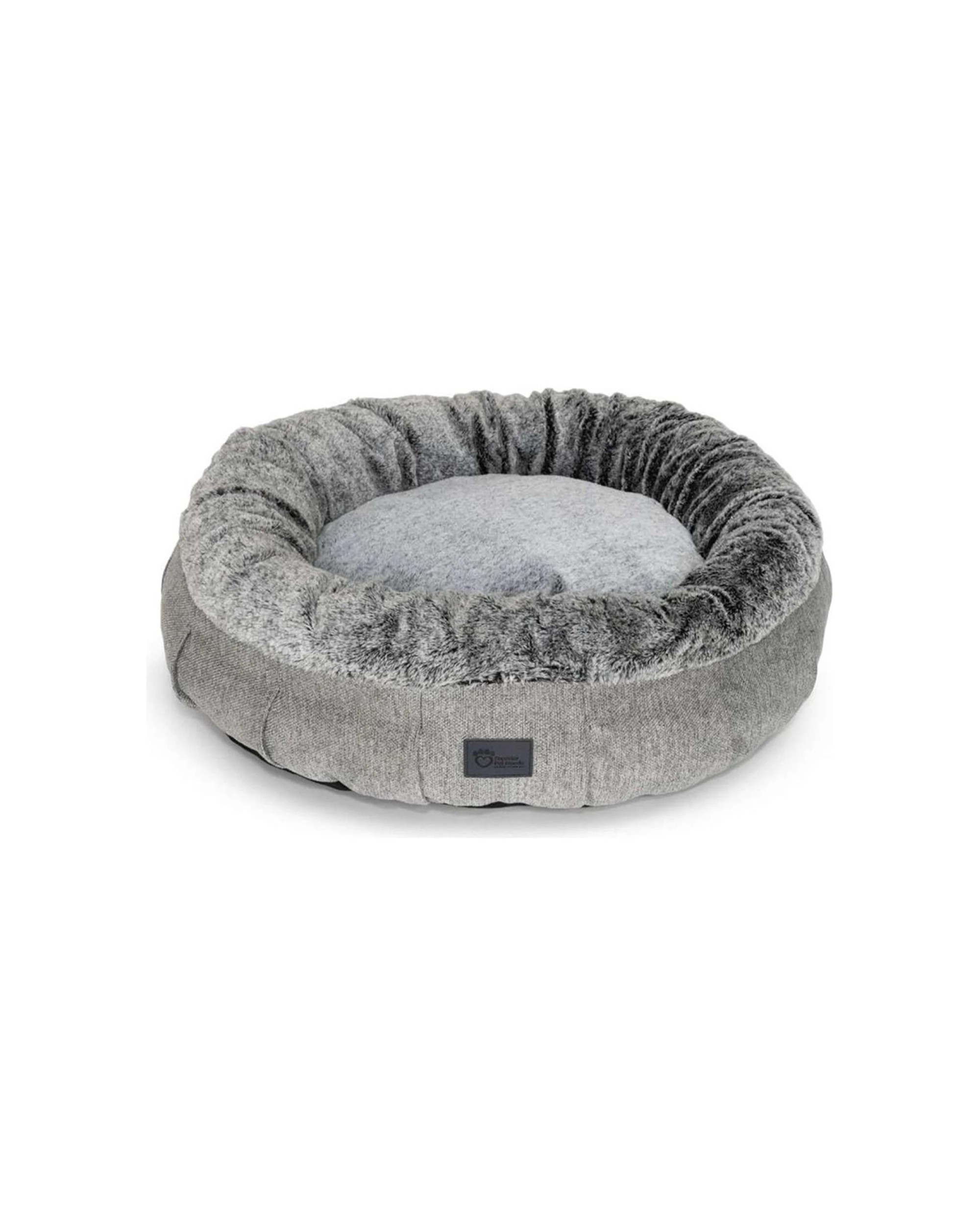 1 Superior Pet Goods Harley Dog Bed Faux Fur Vegan Machine Washable Small - Grey, 1 of 5