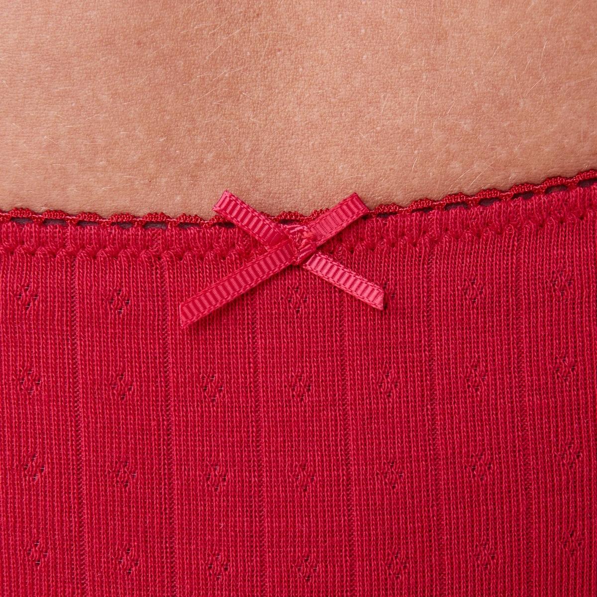 9 3 Pack Pointelle Cheeky Bikini Briefs MINI CHECK RED, WHITE, 9 of 9
