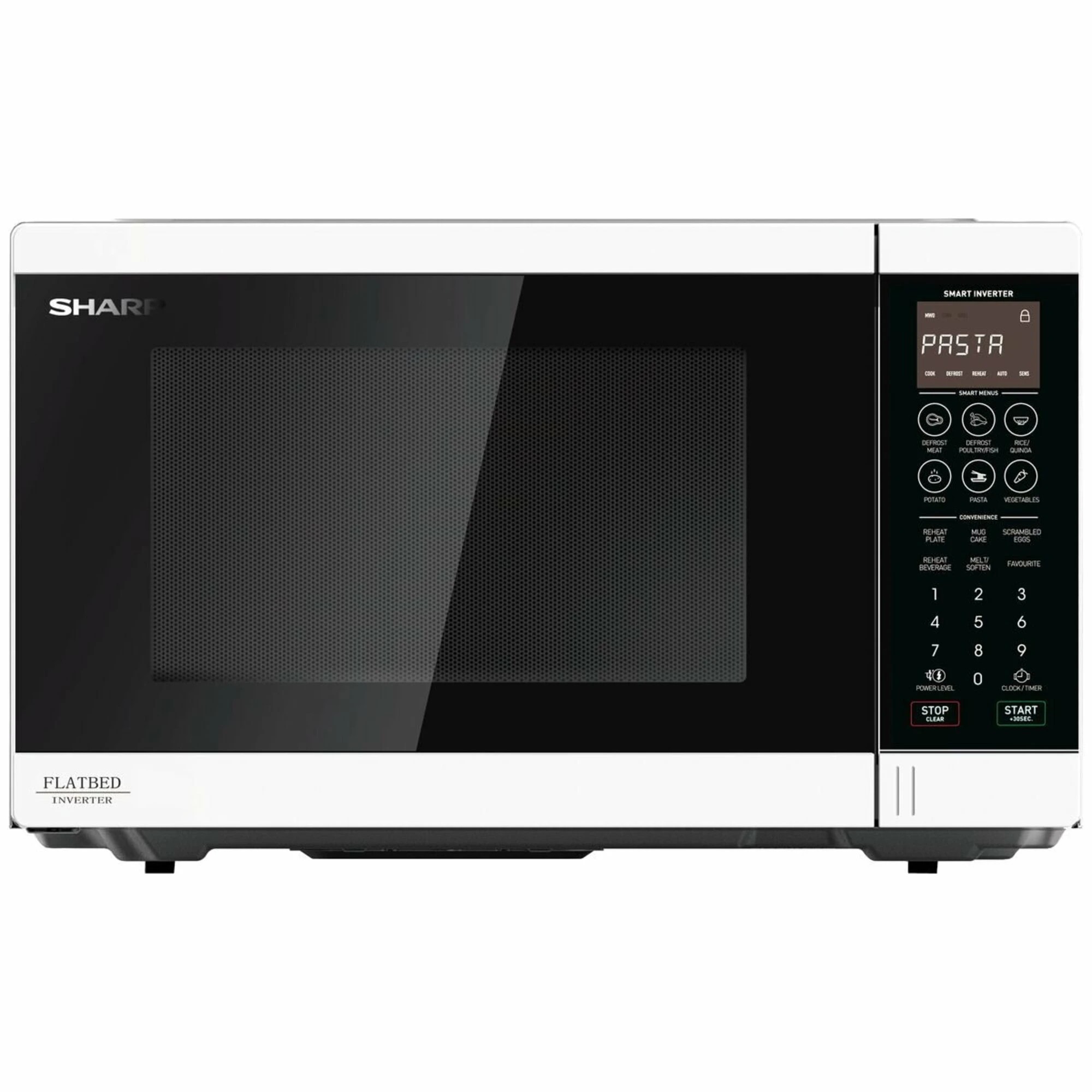 1 Sharp Flatbed 1200W Microwave White, 1 of 4