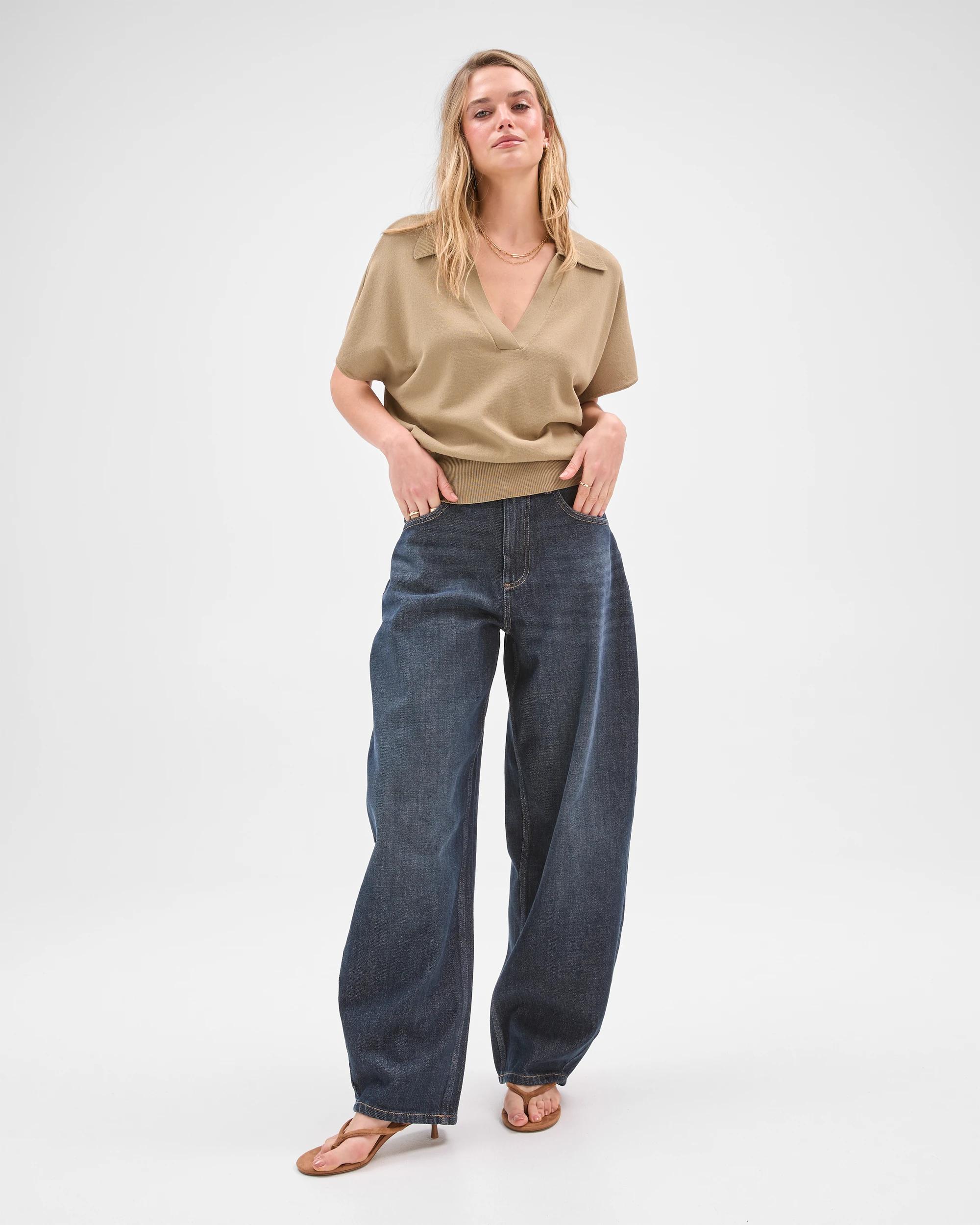 1 Lily Loves Australian Cotton Blend Bow Leg Denim Jeans BELLA BLUE, 1 of 7