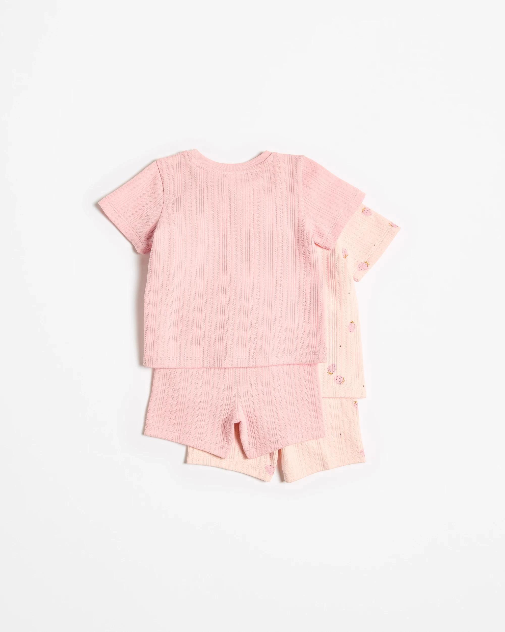 4 Target Baby Baby Organic Cotton Pointelle Rib Pyjama Set - 2 Pack STRAWBERRY PINK, 4 of 5