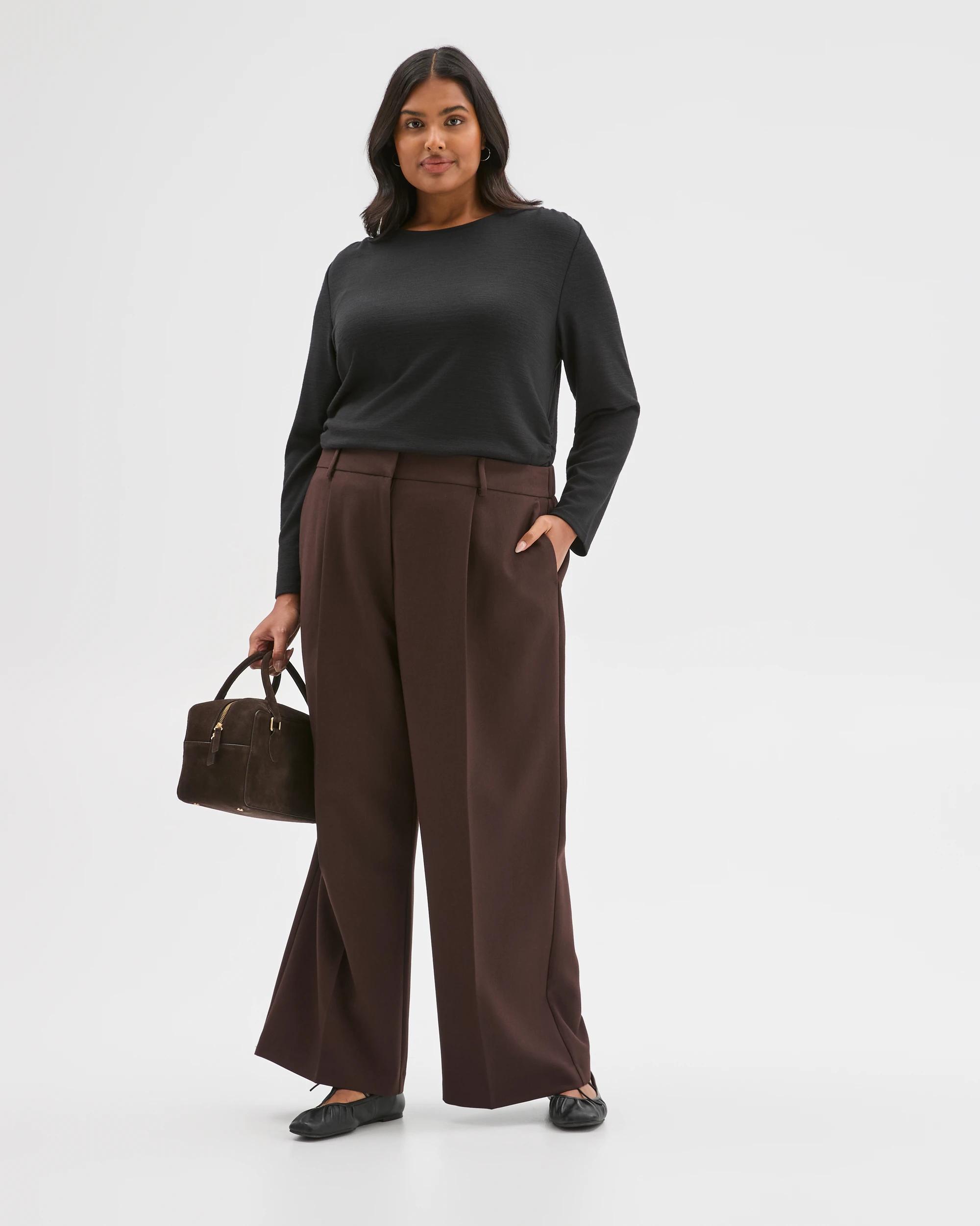 4 Target Curve Plus Size Wide Leg Pants BRUNETTE, 4 of 6