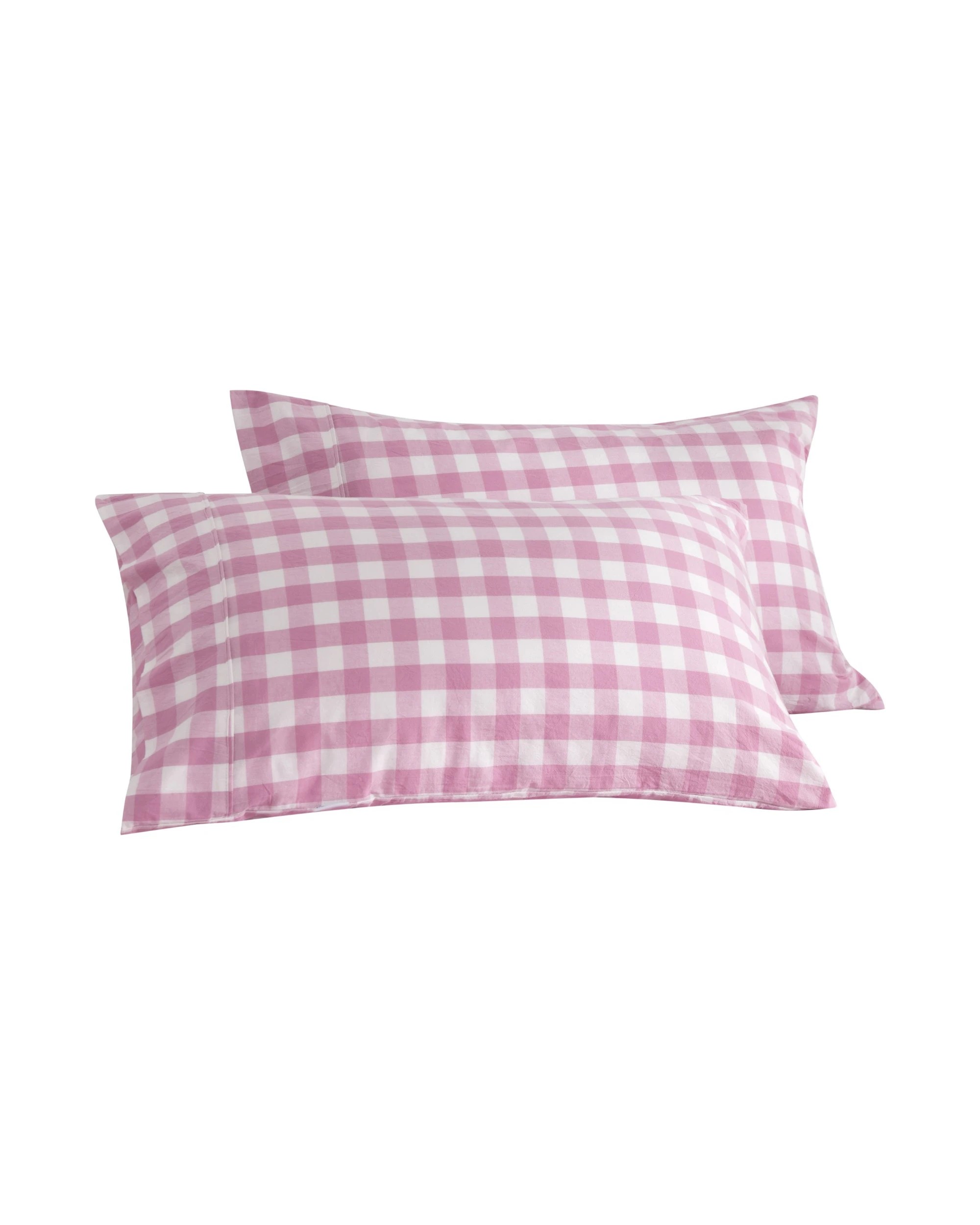 6 Dreamaker Twin Pack Lola Yarn Dyed Washed Cotton Gingham Standard Pillowcase - Pearl Pink, 6 of 6