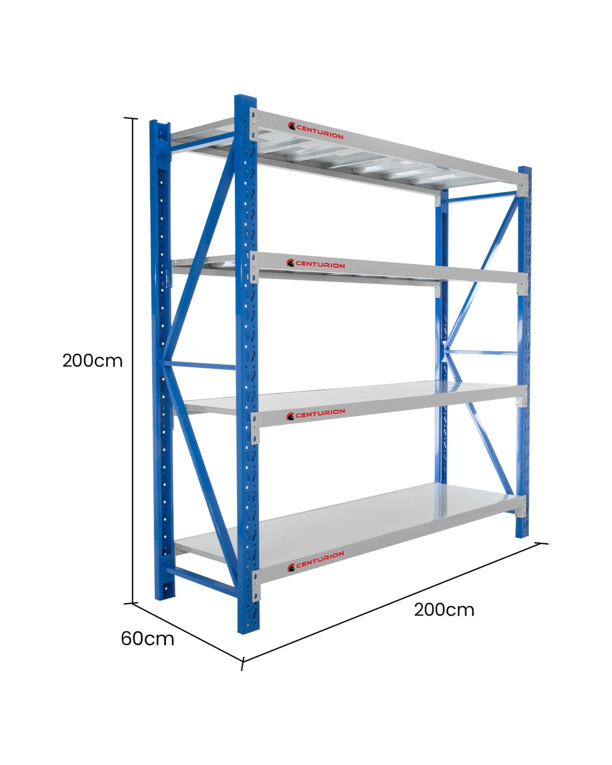 3 Centurion Pro 1 Bay 2M Wide Heavy Duty Shelving 800kg - Grey, 3 of 10