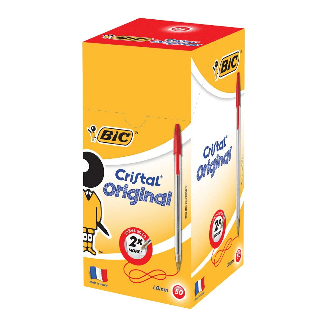 1 BIC Cristal Ballpoint Pens Red 50 Pack, 1 of 6