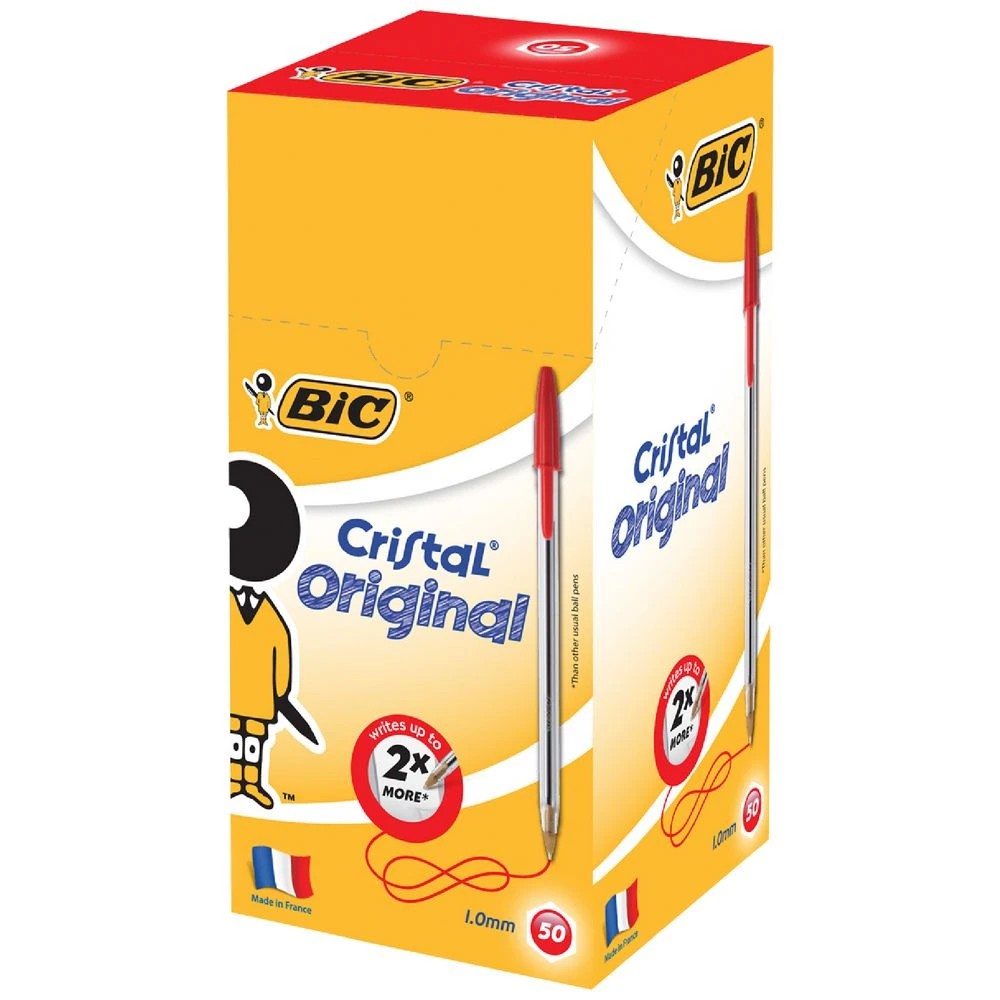 1 BIC Cristal Ballpoint Pens Red 50 Pack, 1 of 6
