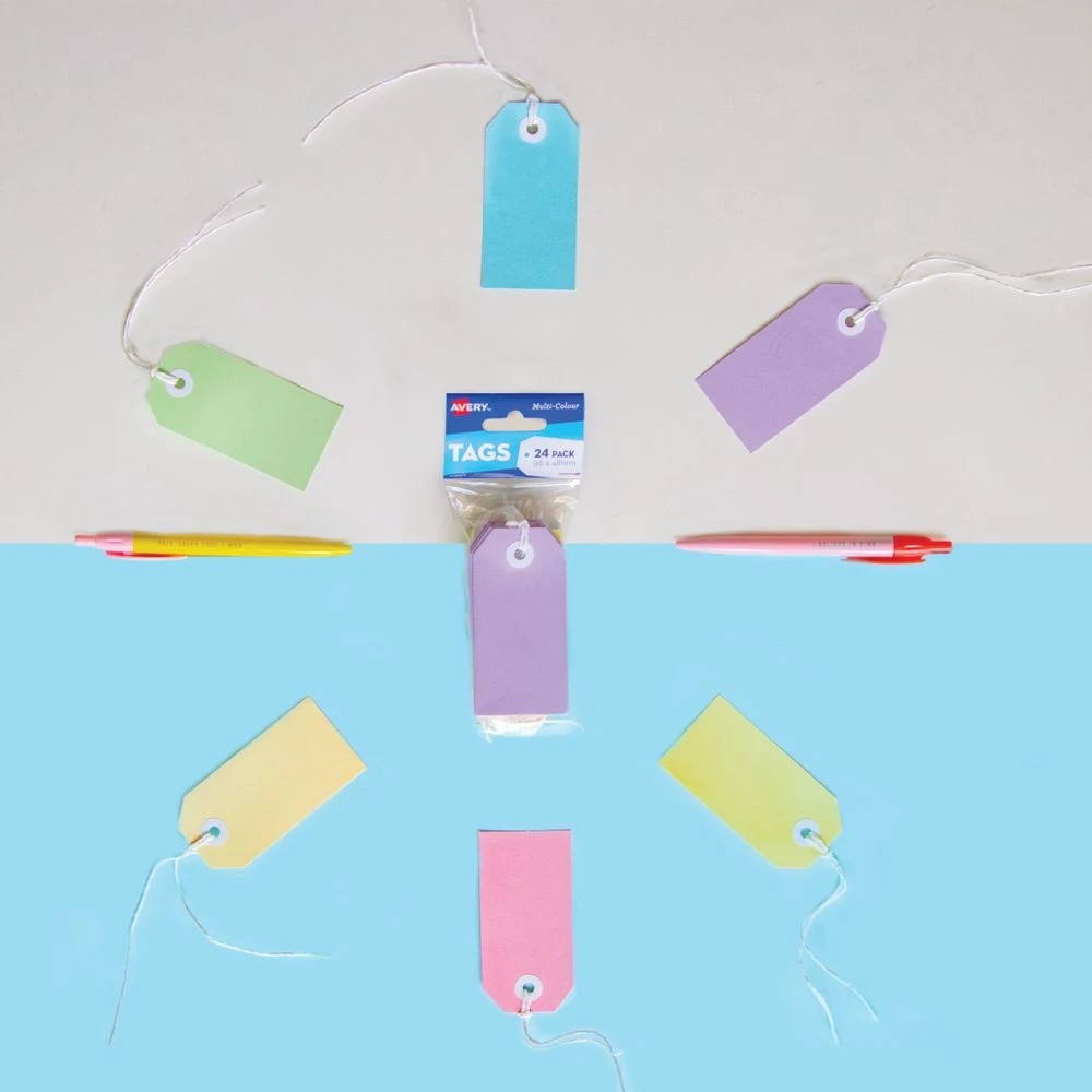 2 Avery Pastel Labels Multi-Colour 96 x 48mm 24 Pack, 2 of 2