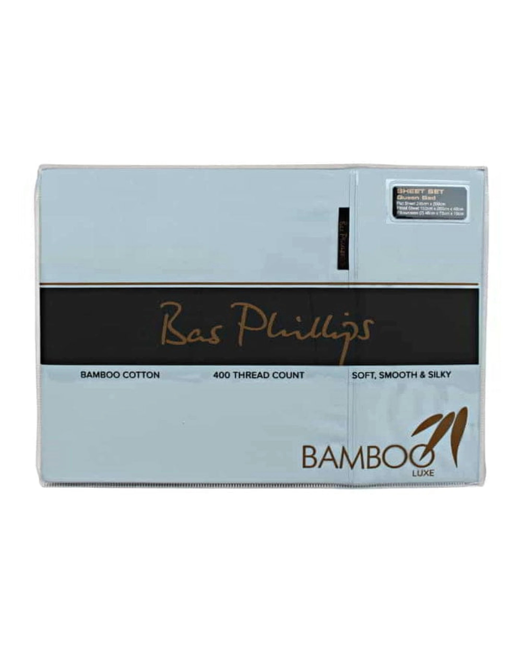 3 Bas Phillips Bamboo & Cotton 400Tc Blend Sheet Set - Queen Bed - Blue, 3 of 4