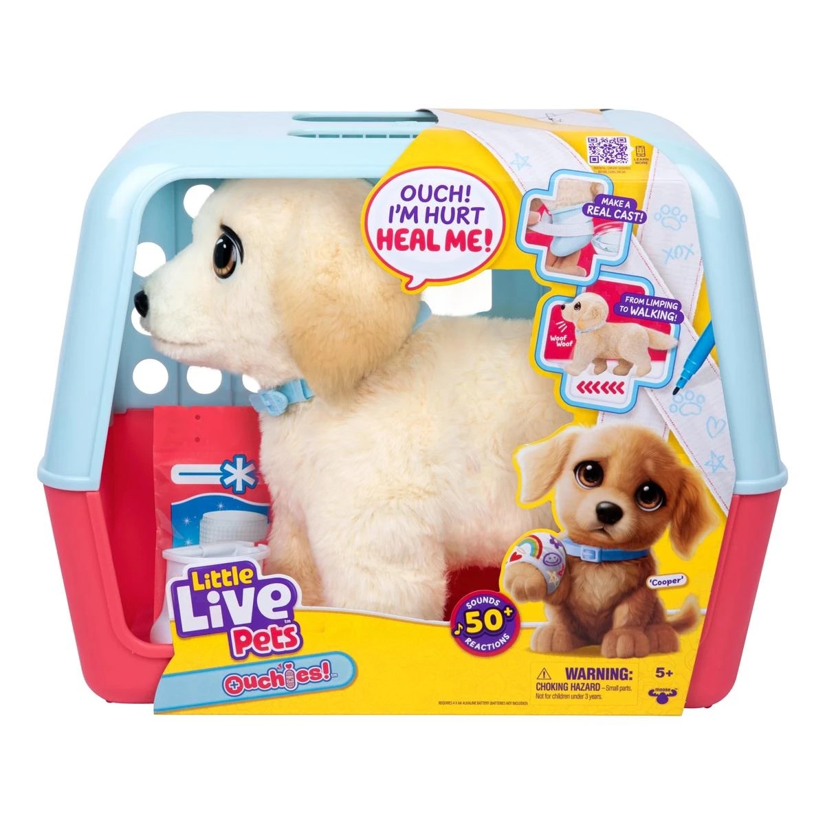 1 Little Live Pets Ouchies: Cooper The Retriever Puppy Toy, 1 of 9