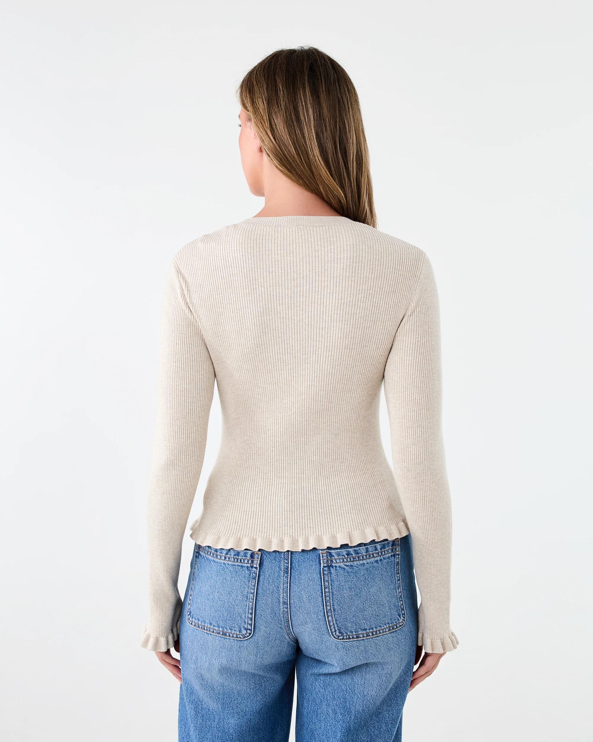 3 Long Sleeve Frill Top Bge Otml, 3 of 6