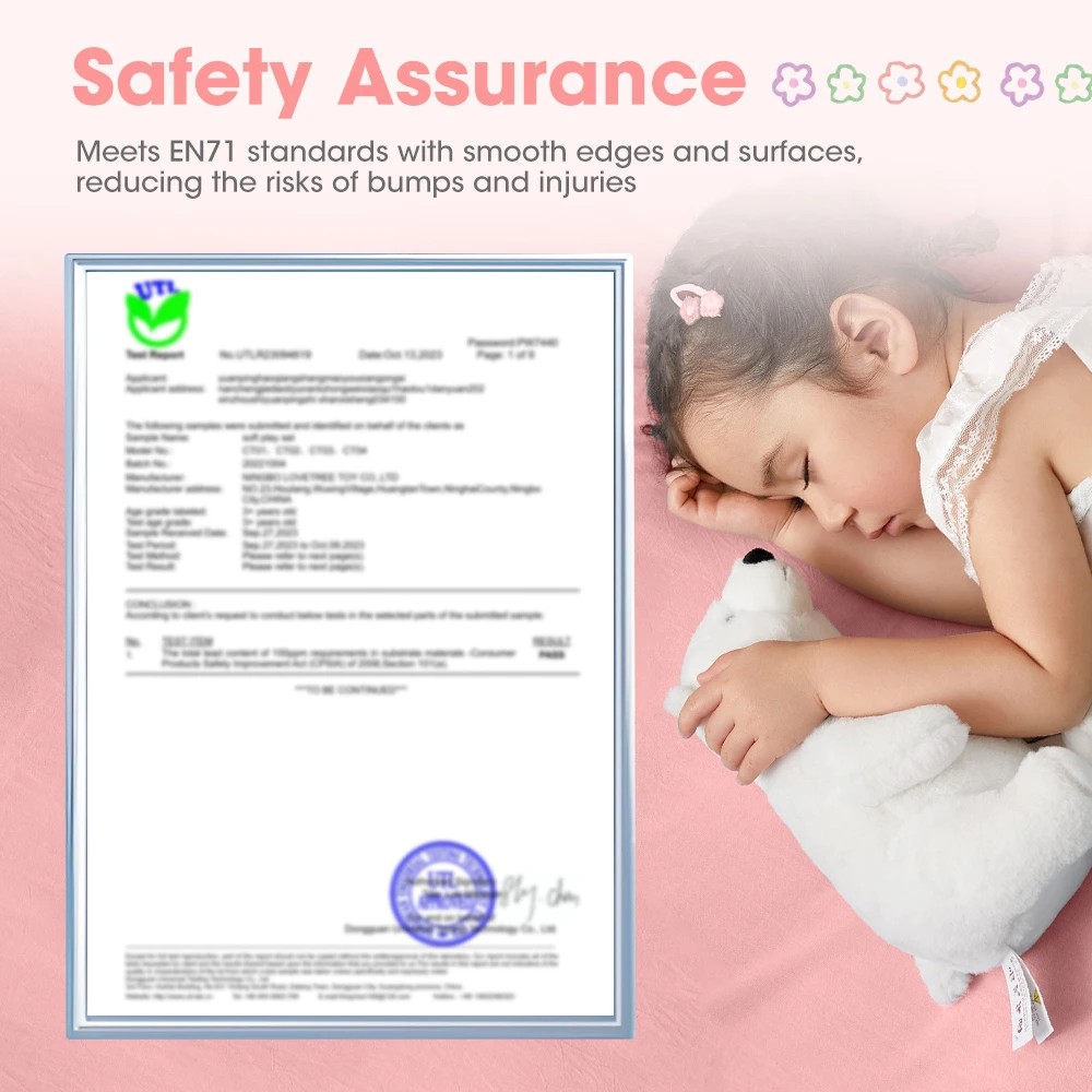 3 Playpals Kids Climb Crawl Foam Play Set Soft Play Set Activity Toys 5PC - Pink, 3 of 3