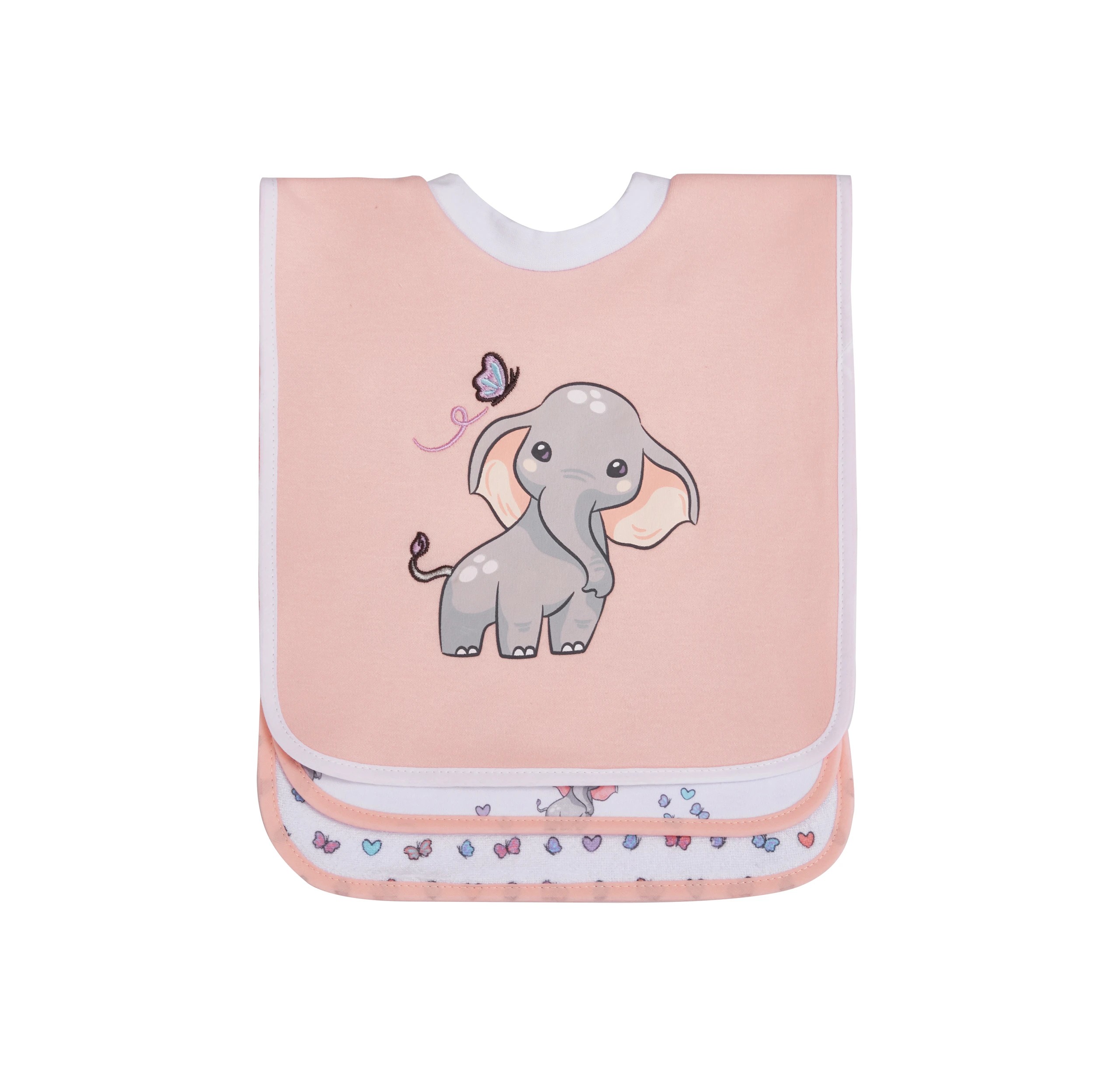3 Big Softies 3 Pack Popover Bibs, Elephant, 3 of 5
