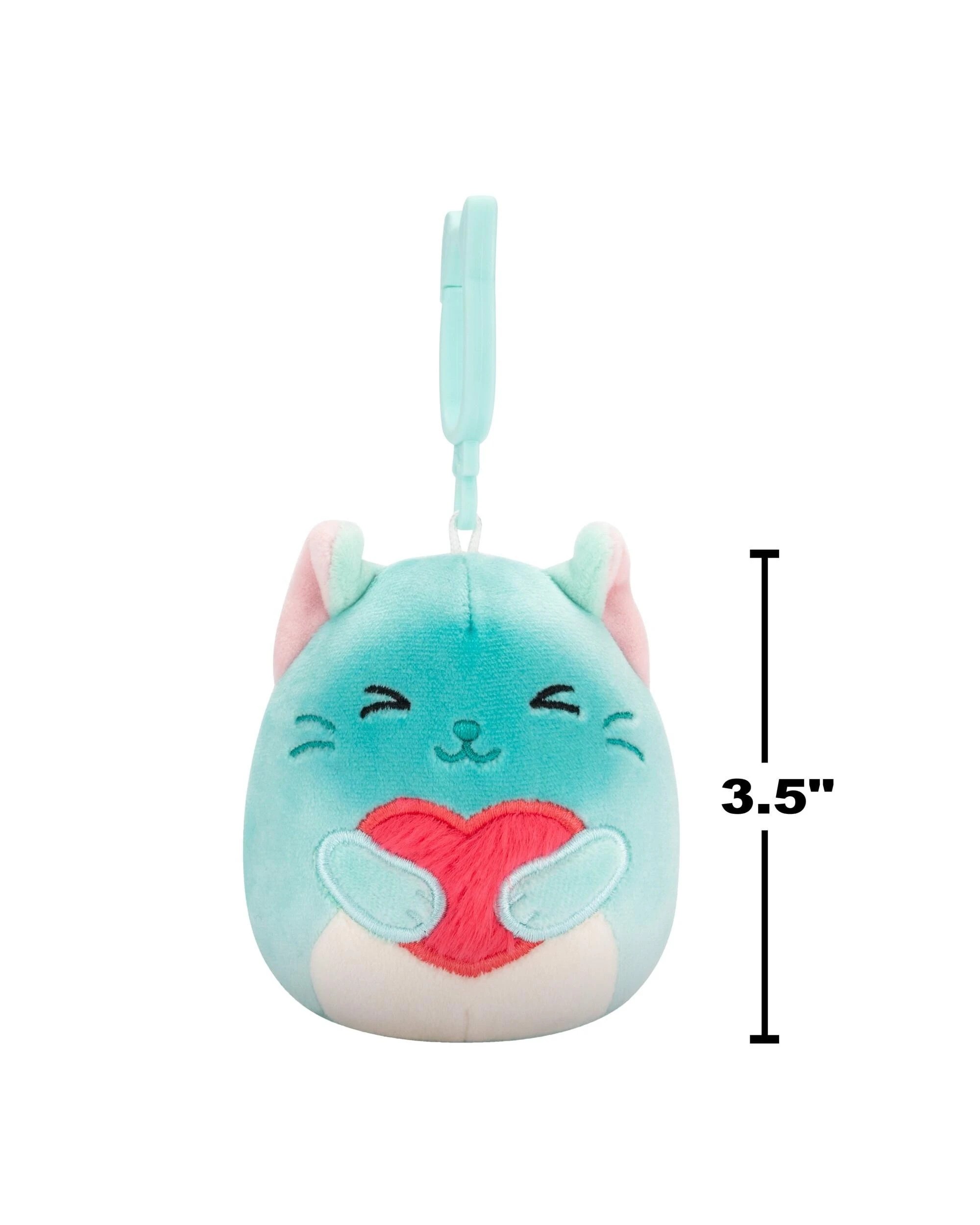 5 Squishmallows Valentines Sigrid the Siamese Cat 3.5 inch Clip-On Plush - Blue, 5 of 6