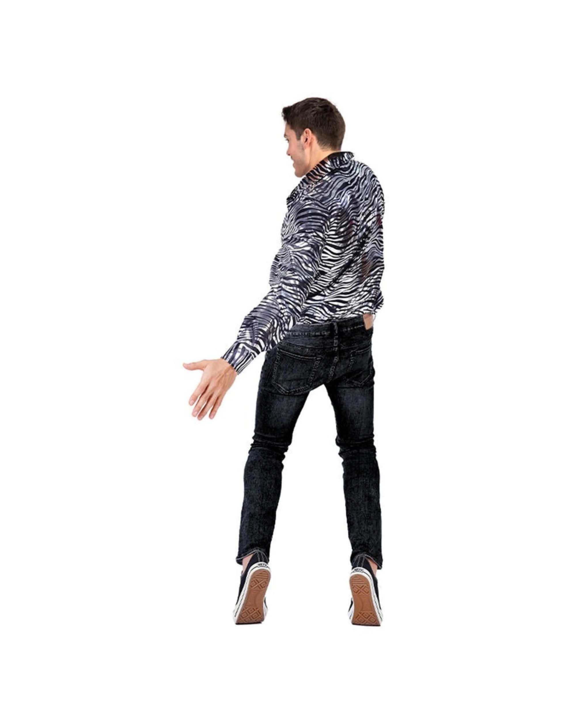 3 BR Costumes Disco Tiger Print Shirt for Men, 3 of 4