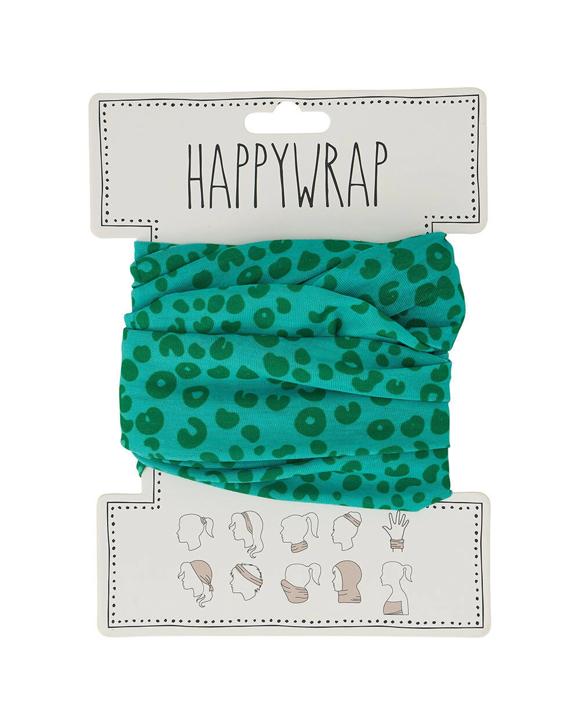 Annabel Trends Happywrap Headband Accessory One Size Multipurpose Versatile Cheetah Spot - Green