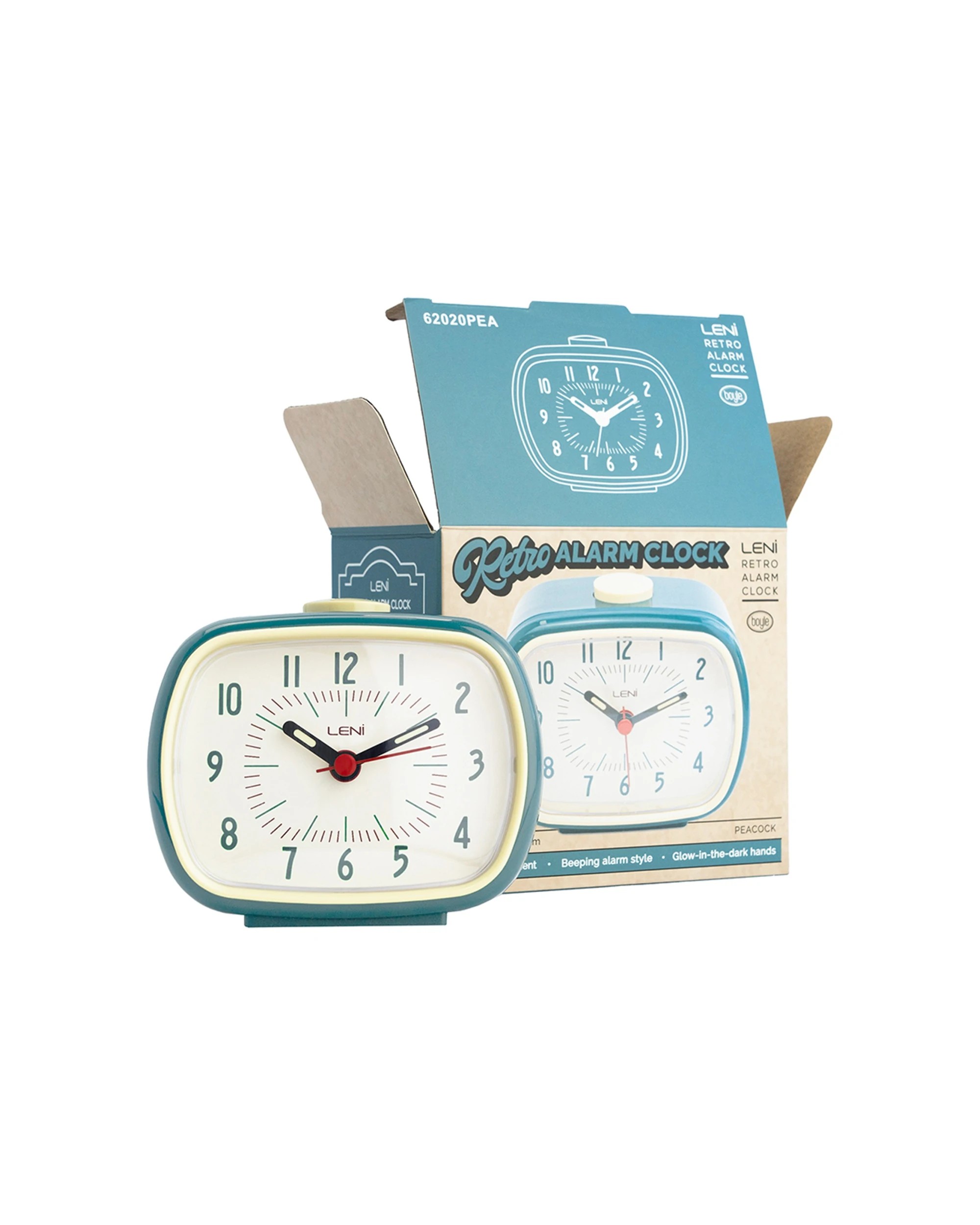 4 Leni Retro 9cm Alarm Clock Luminescent Hands Audible Beep-Beep Alarm - Blue, 4 of 7