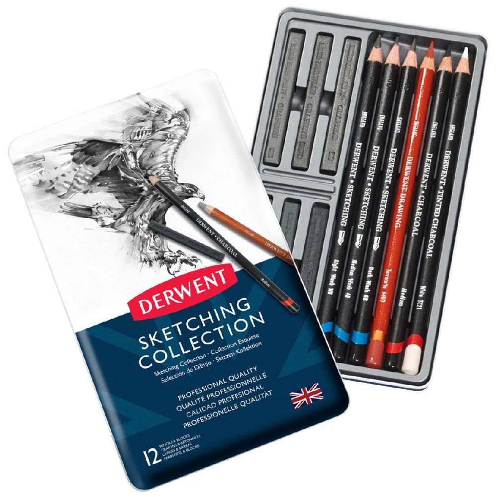 1 Derwent Sketching Collection Pencil Set 12 Pack, 1 of 3