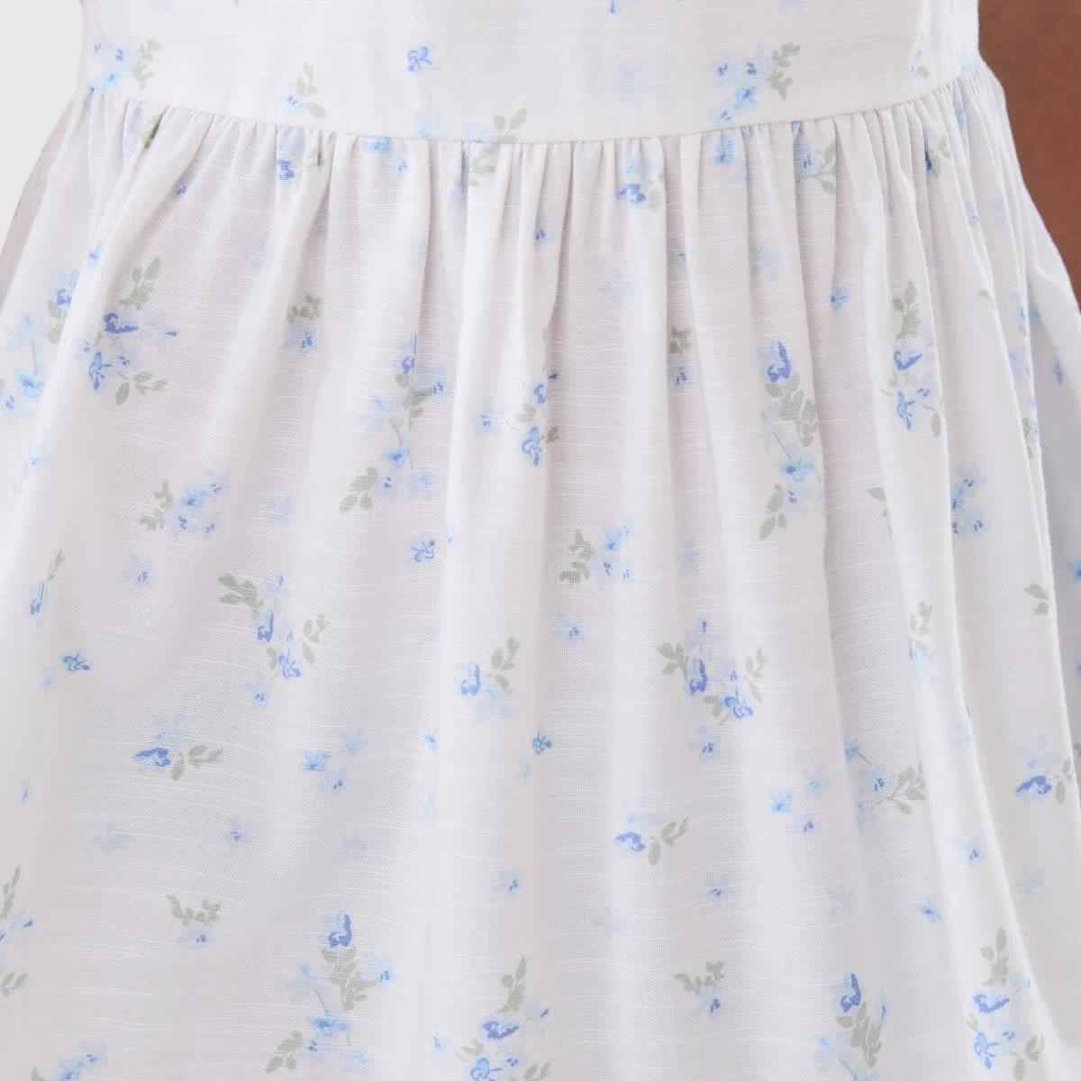 5 Puff Sleeve Dress BLUE FLORET WHITE, 5 of 5