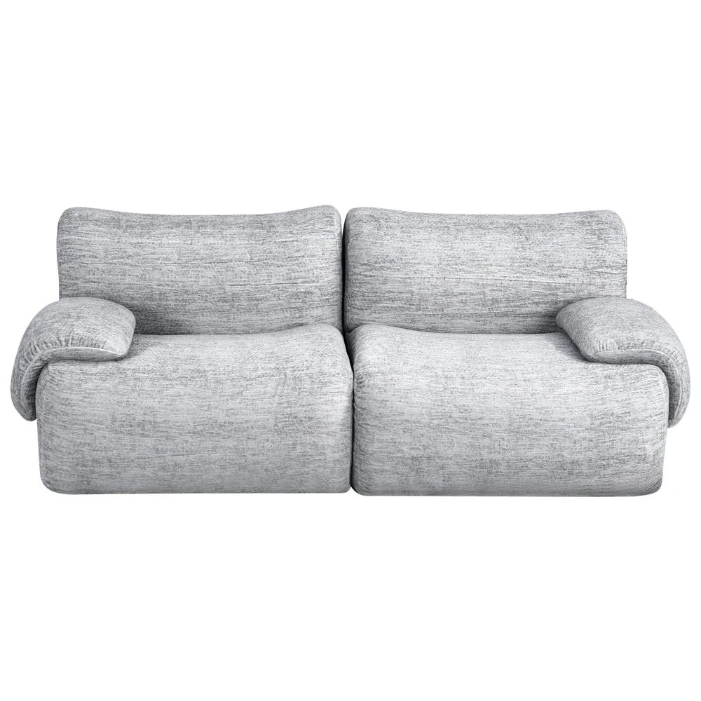1 Artiss 2 Seater Sofa Modular Sectional Sofas Couch Bed No Assembly Living Room - Grey, 1 of 8