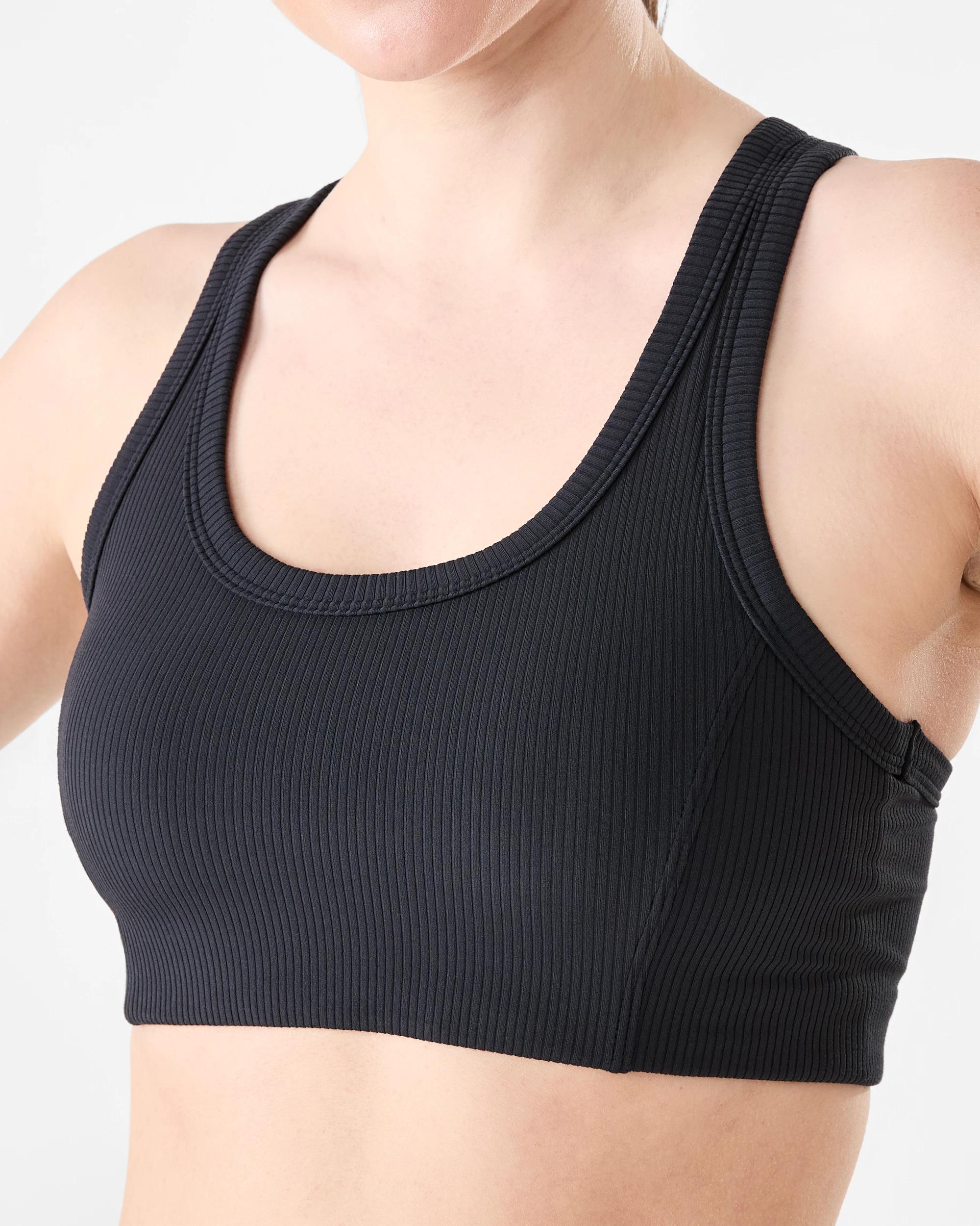 5 Active Womens Ultrasoft Rib Racer Crop Black, 5 of 5